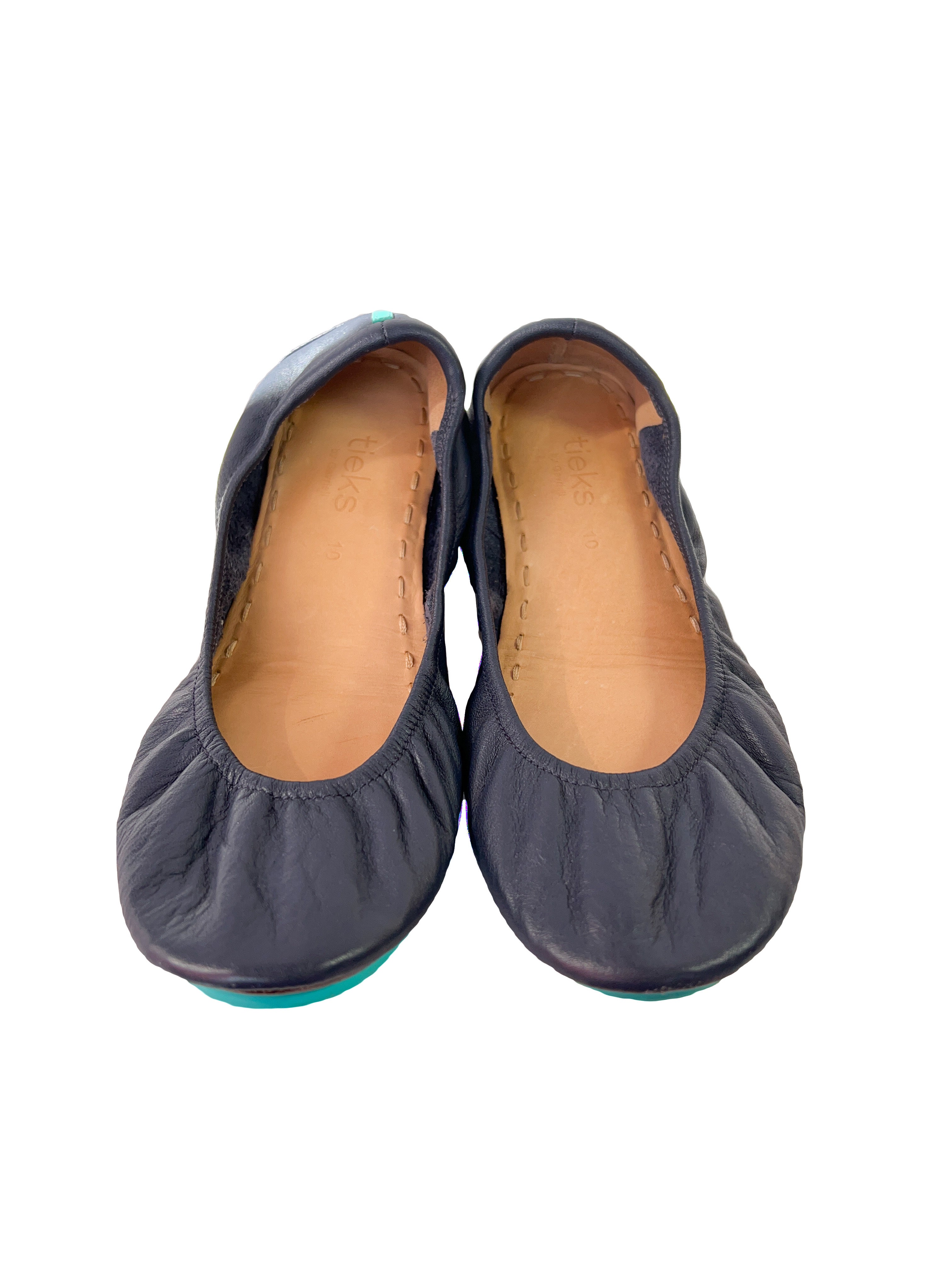 Tieks navy leather flats size 10