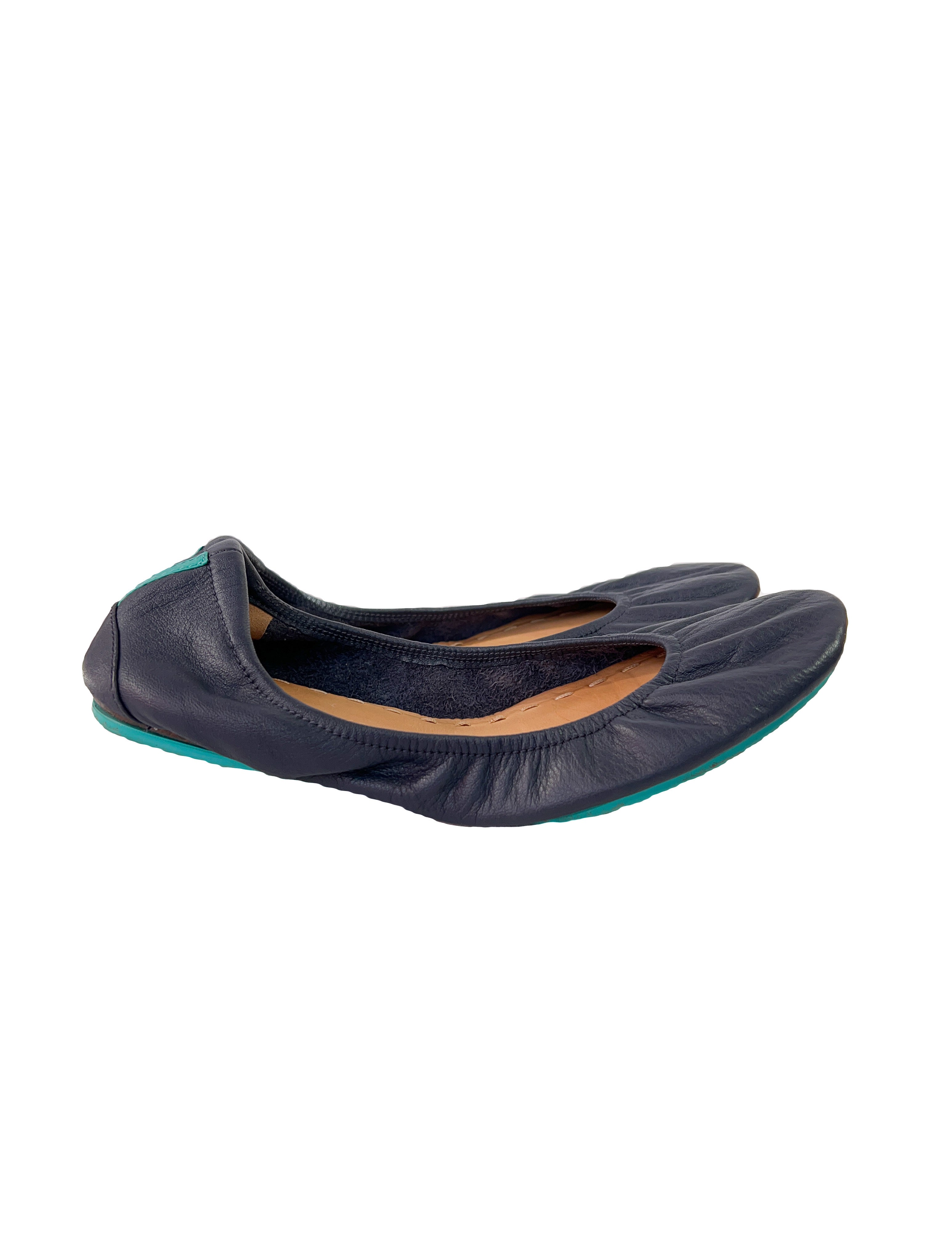 Tieks navy leather flats size 10