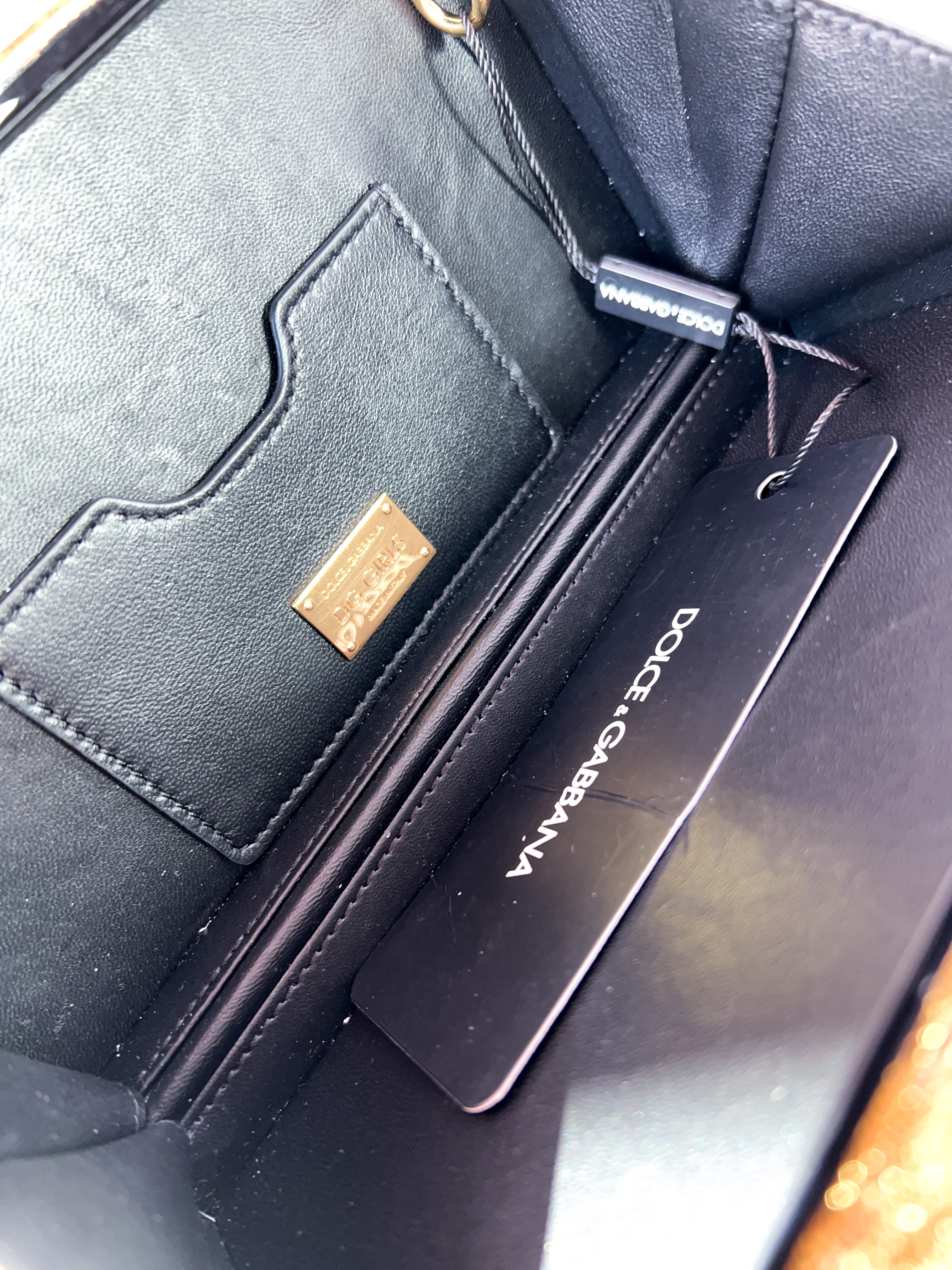Dolce & Gabbana gold DG Girls clutch NWT