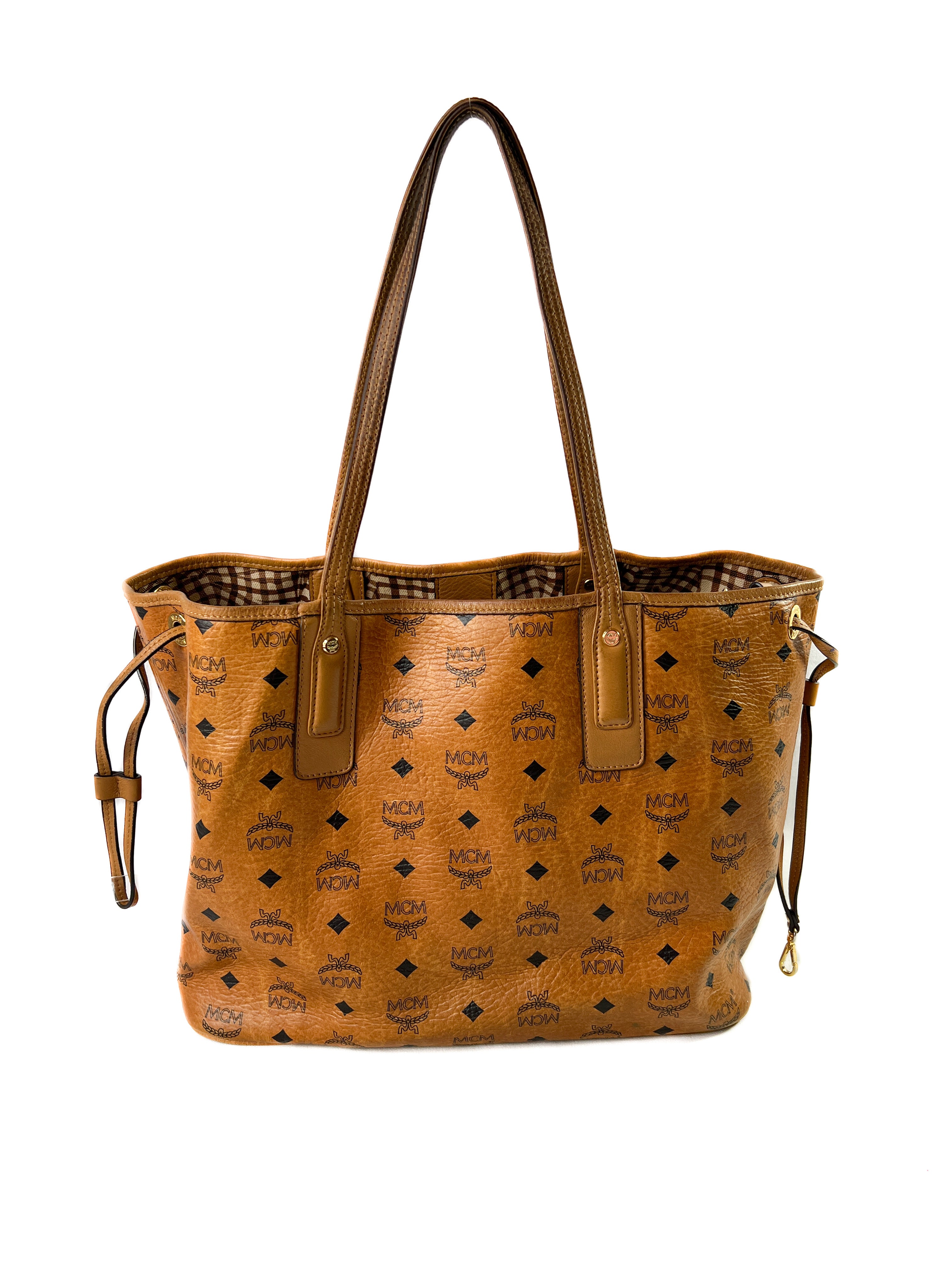 MCM Liz brown visetos reversible tote **as is**