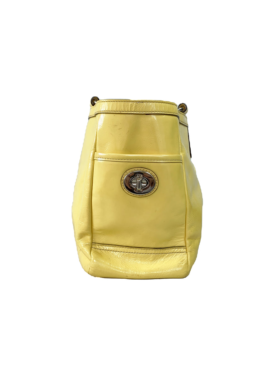 Coach yellow patent leather shoulder bag F13761 – My Girlfriend's Wardrobe  LLC