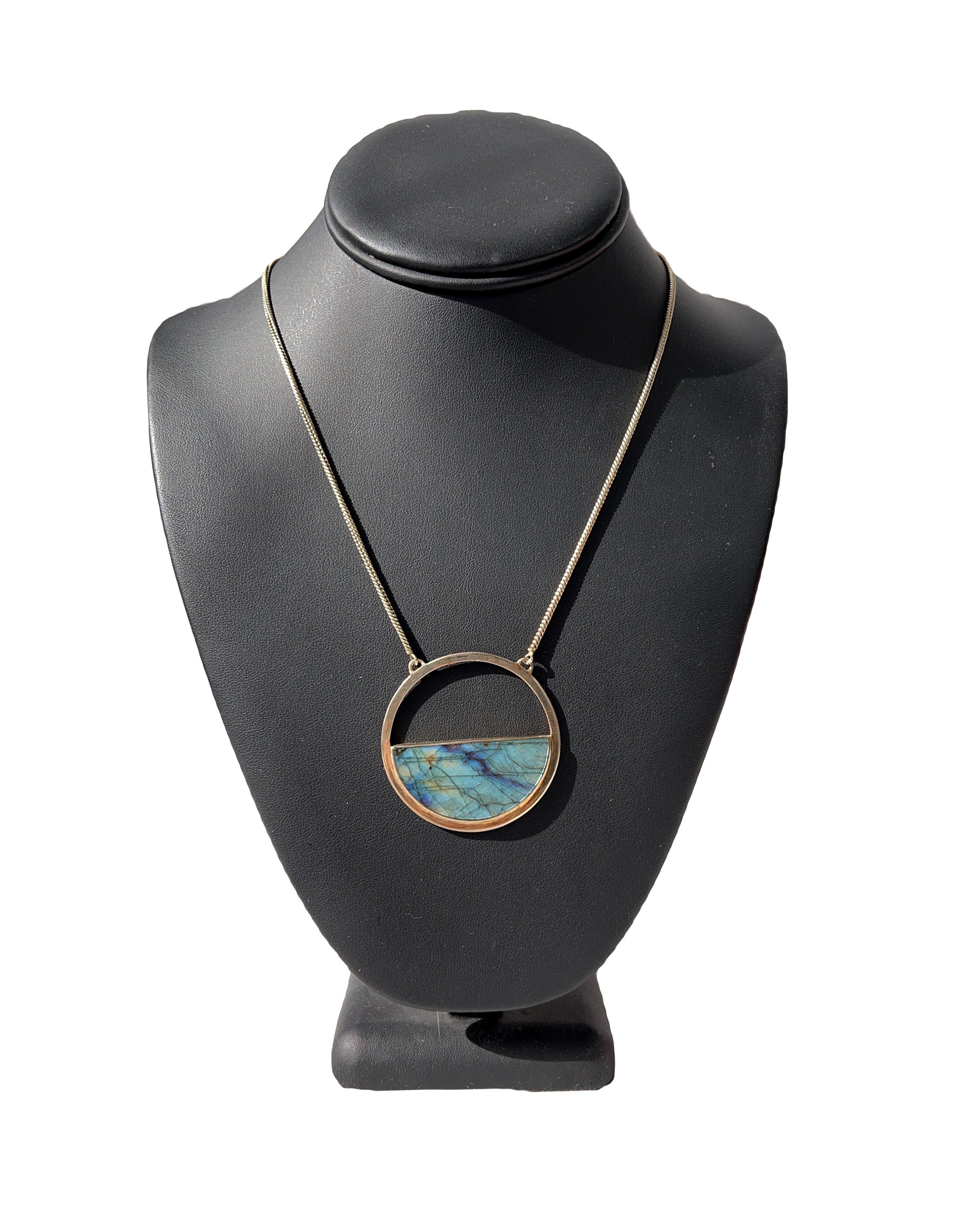 Elizabeth Stone 14K plated gold and labradorite necklace