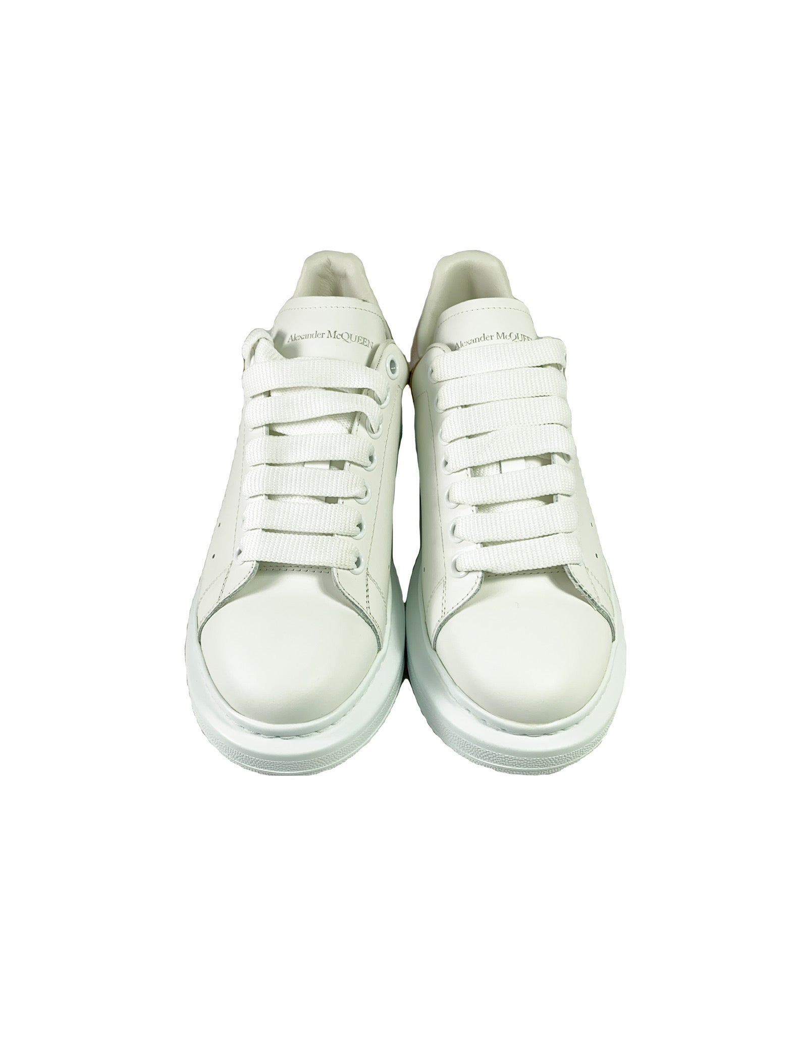 Alexander McQueen white rose gold oversized sneakers size 39 NEW