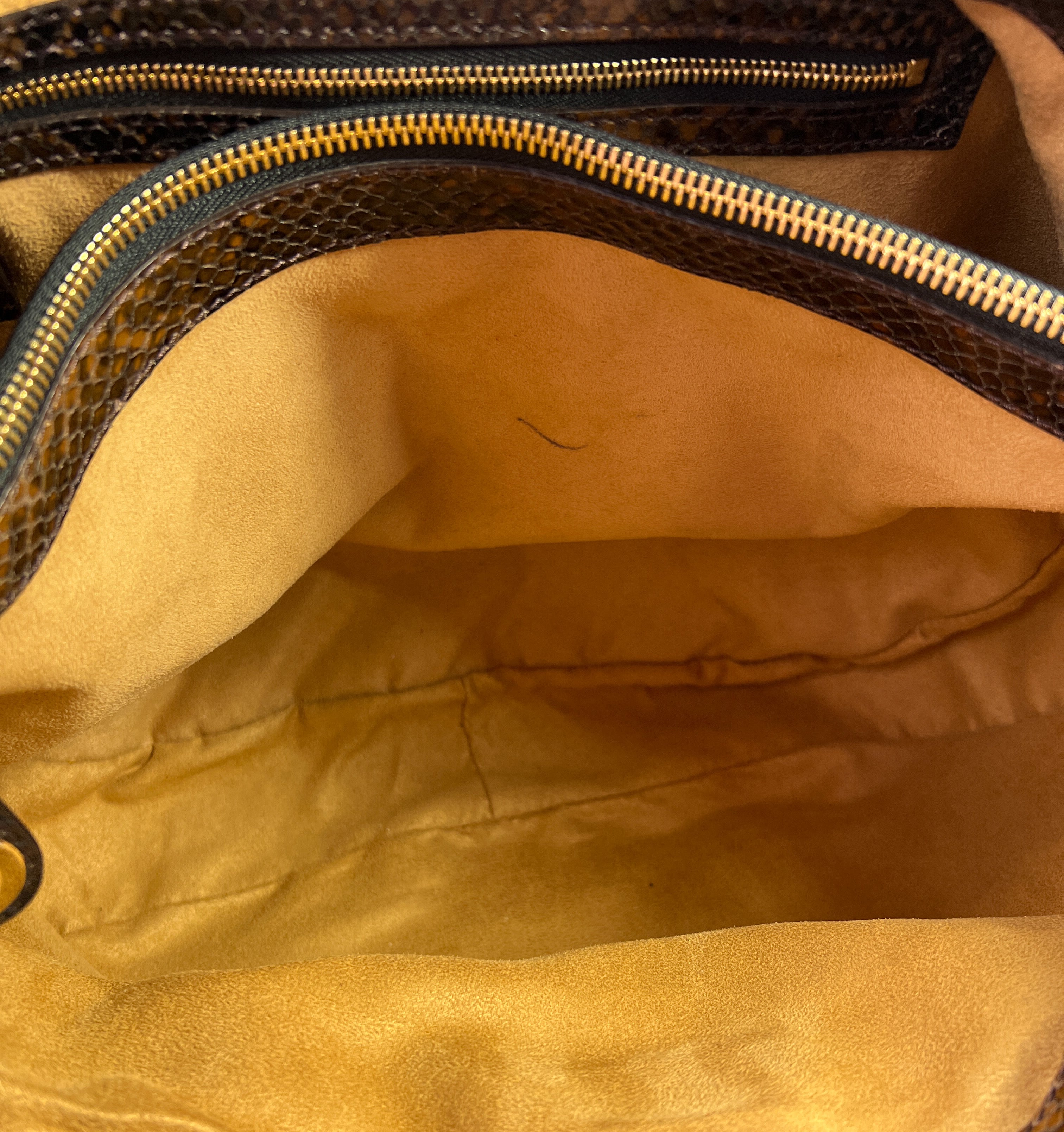 Jimmy Choo brown and black snakeskin tote