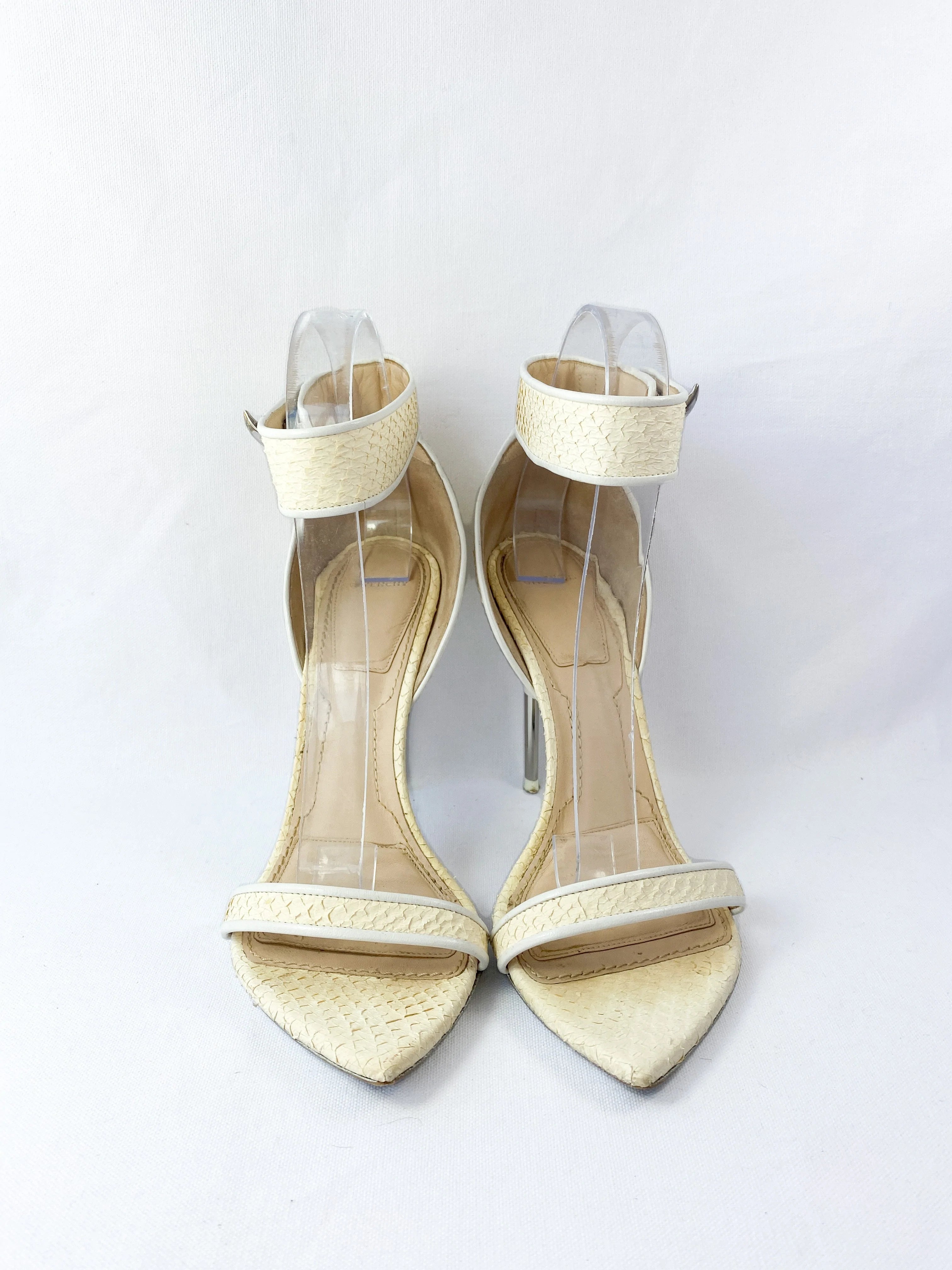 Givenchy cream python shark tooth pumps size 39.5 - My Girlfriend's Wardrobe LLC