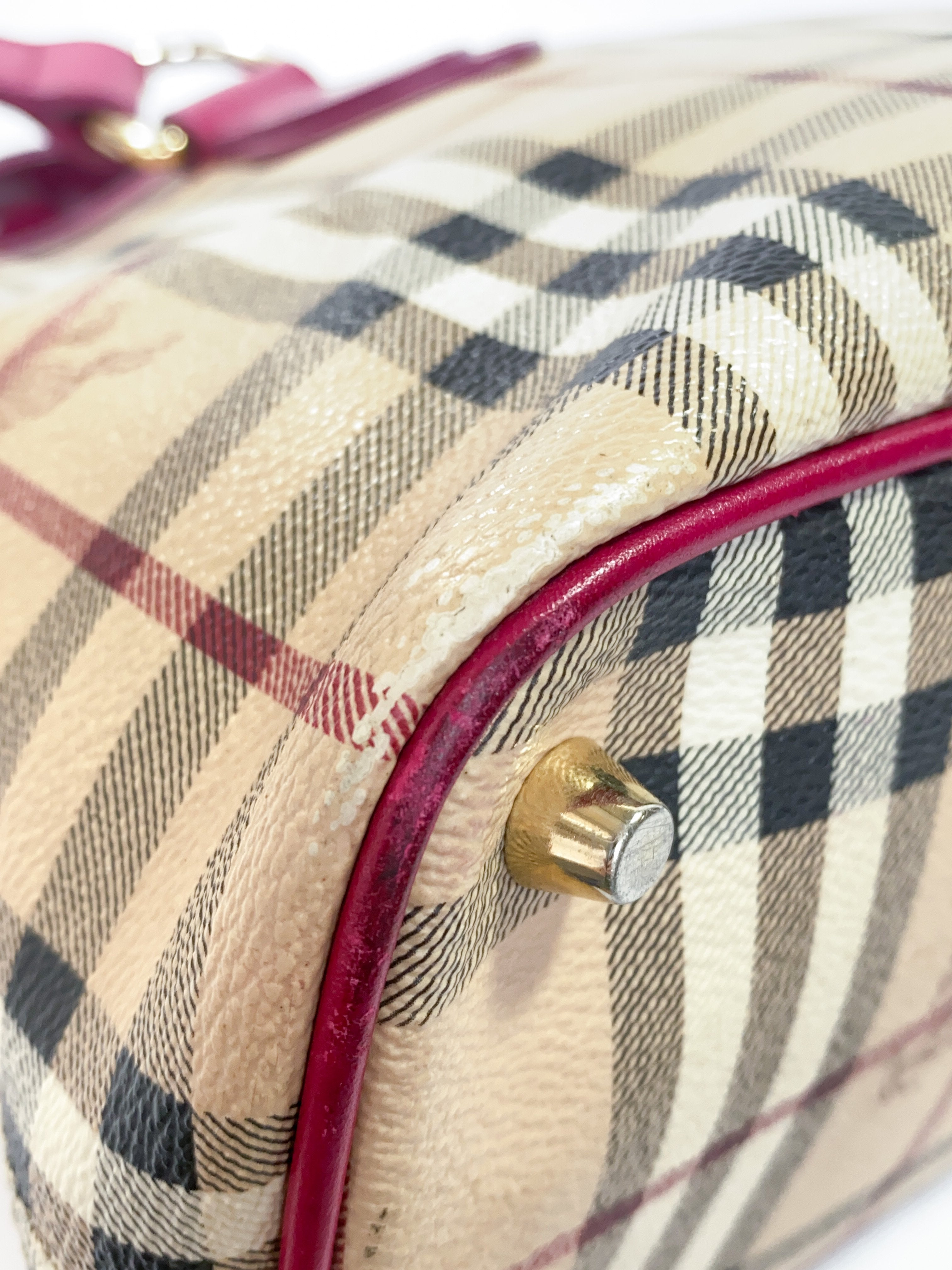 Burberry plaid nova check and pink shoulder bag - My Girlfriend's Wardrobe LLC