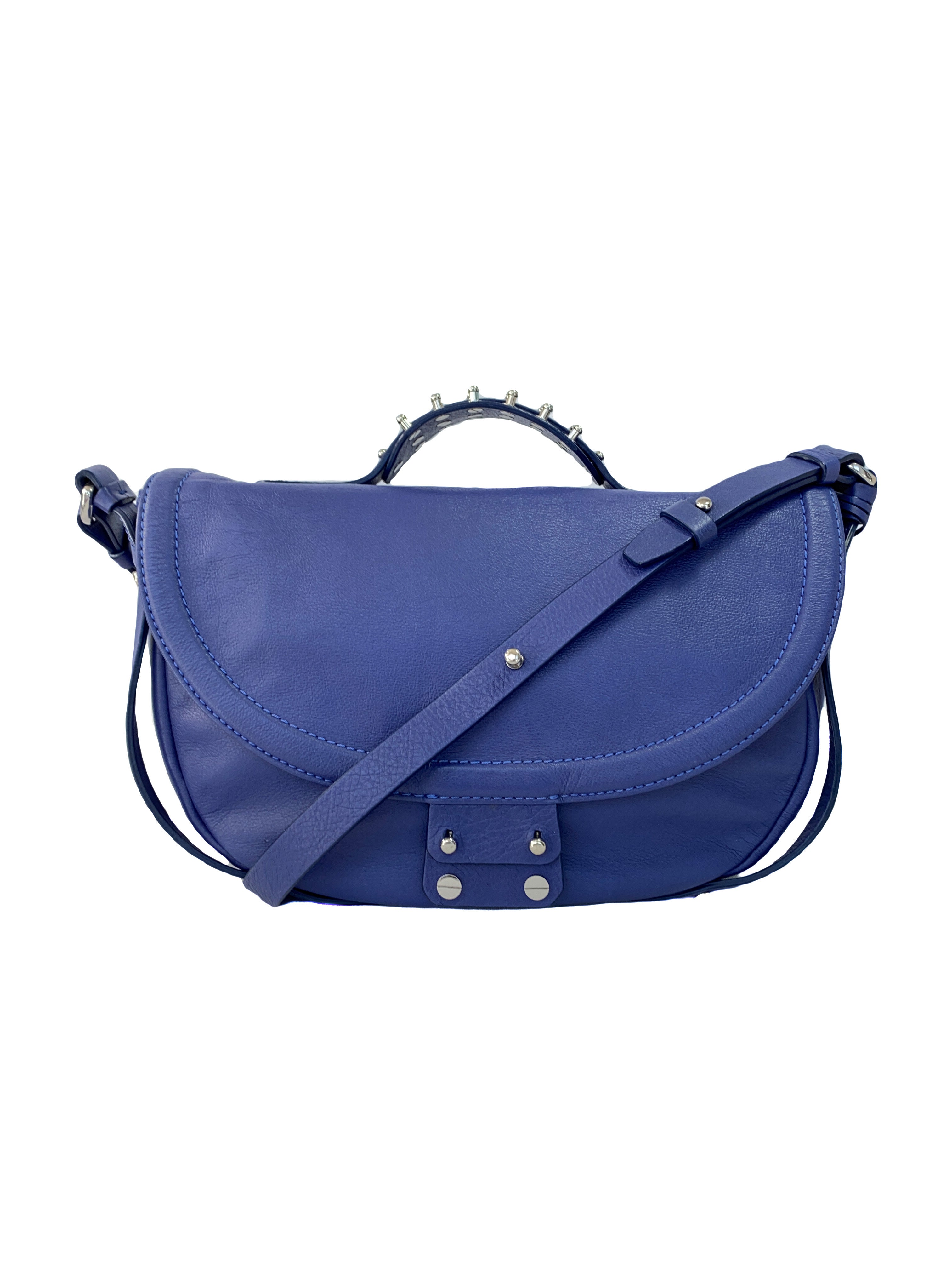 McQ Alexander McQueen blue Clerkenwell shoulder bag retail $750