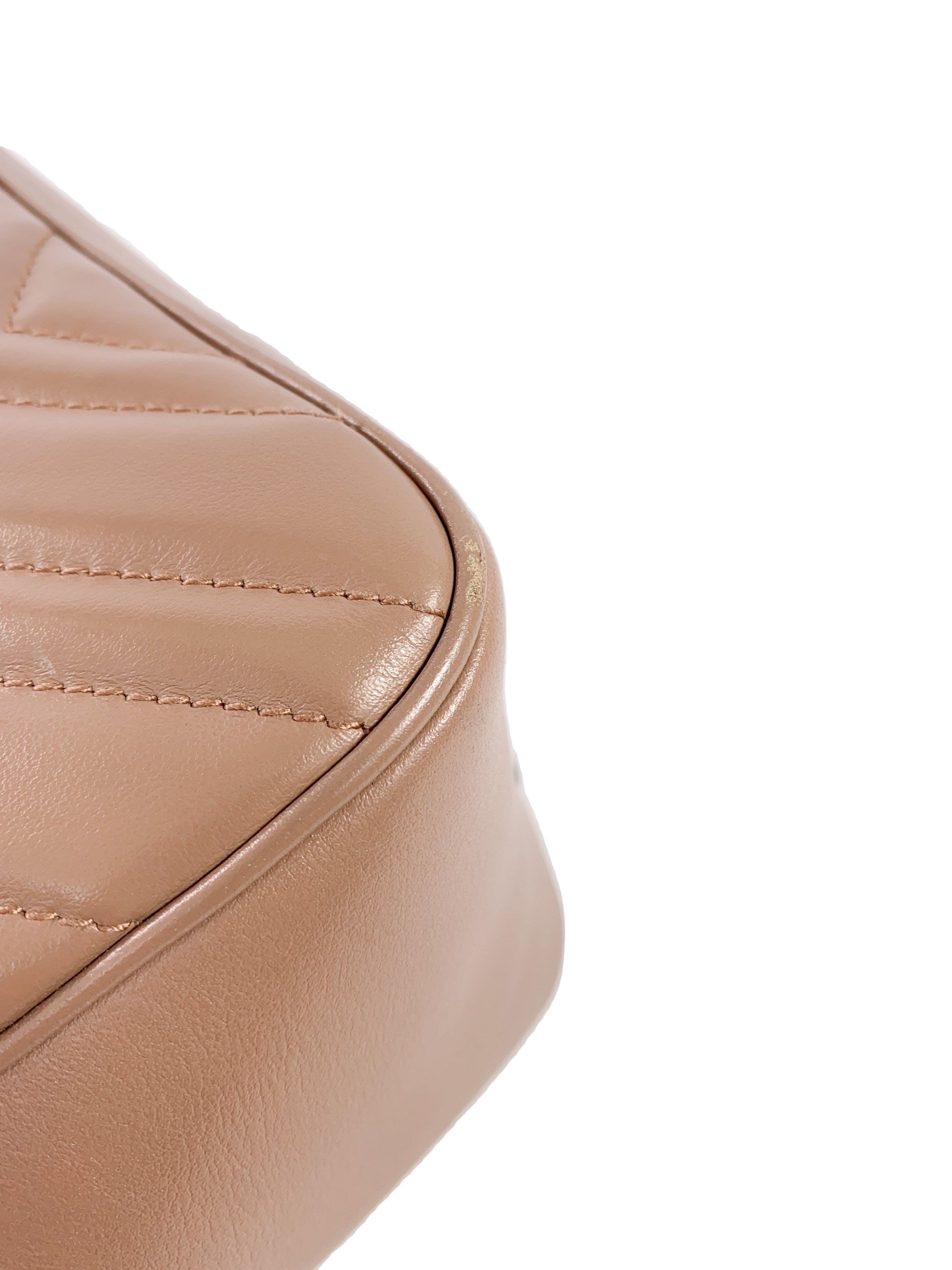 Gucci GG Marmont nudeish pink small top handle bag