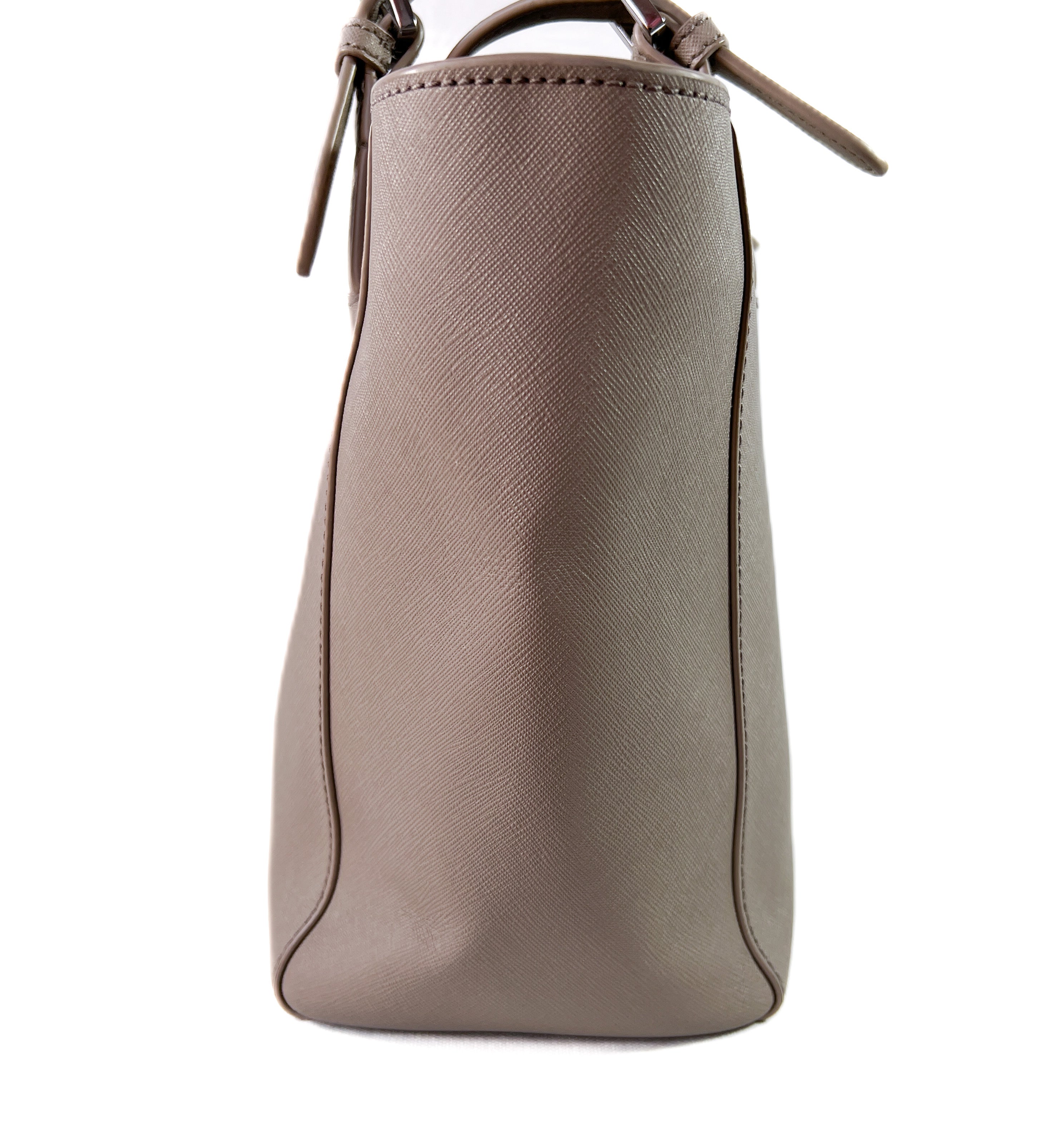 Tory Burch light gray leather tote