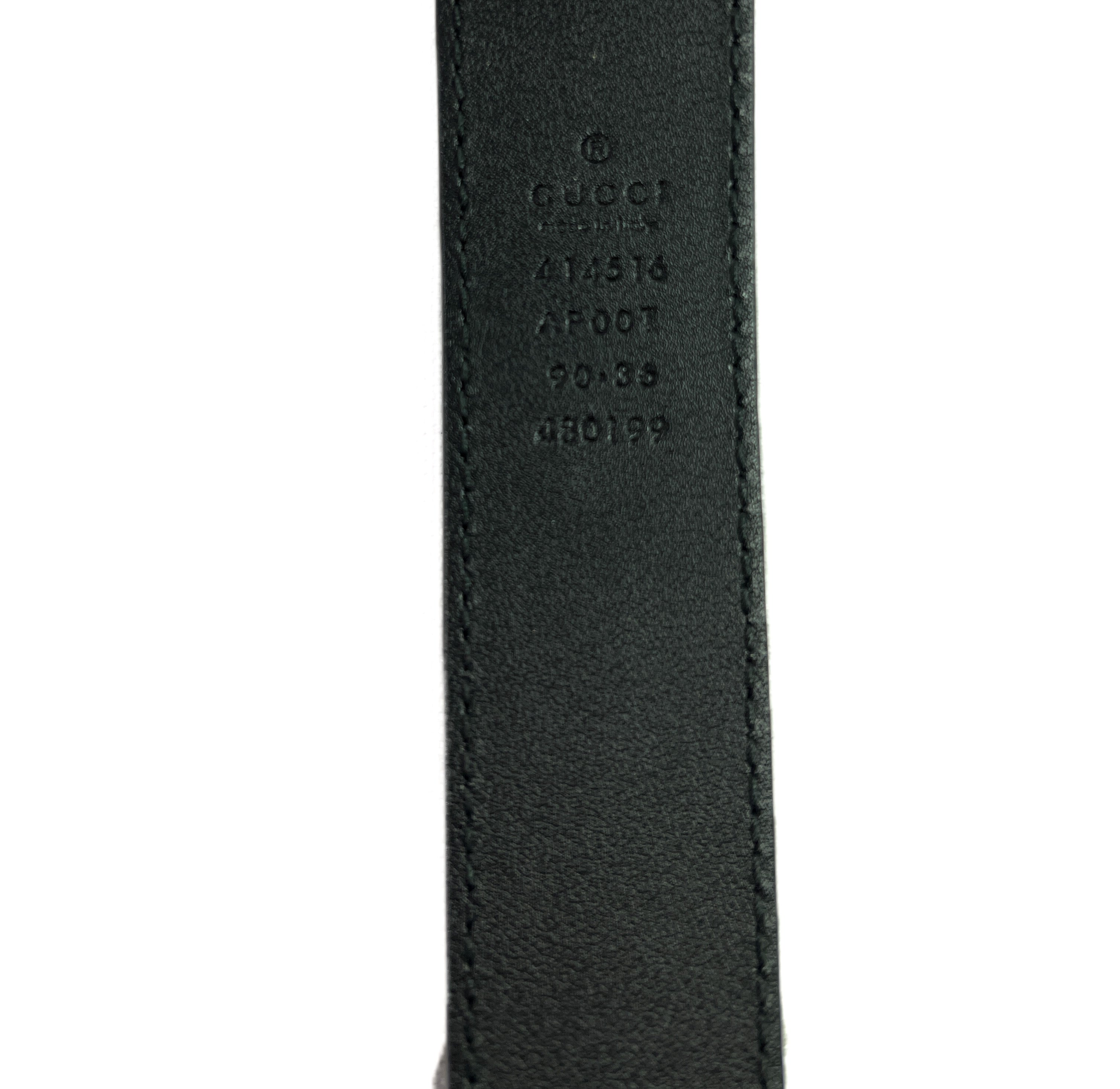 Gucci black slim interlocking G belt size 90