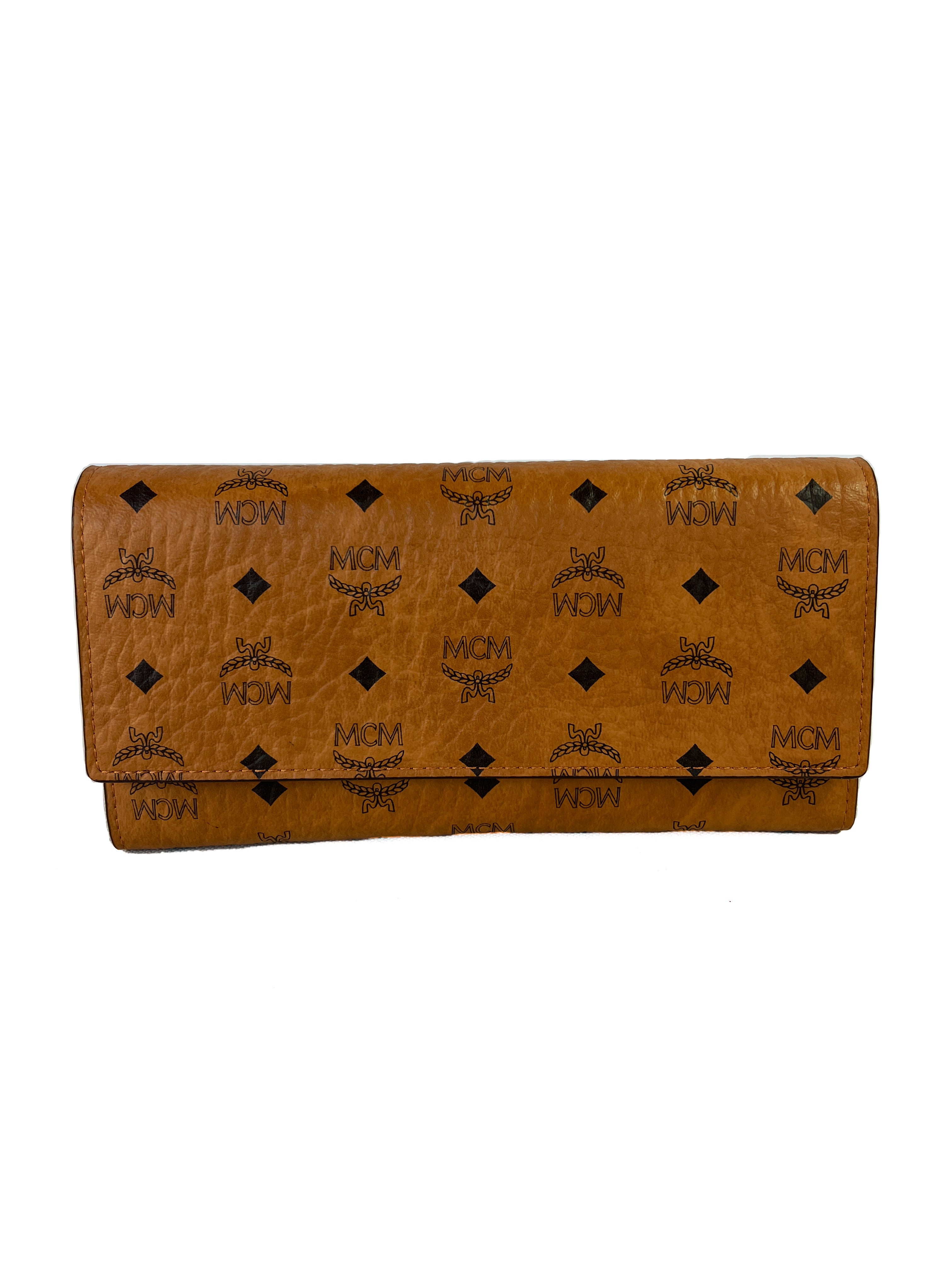 MCM brown classic visetos long wallet