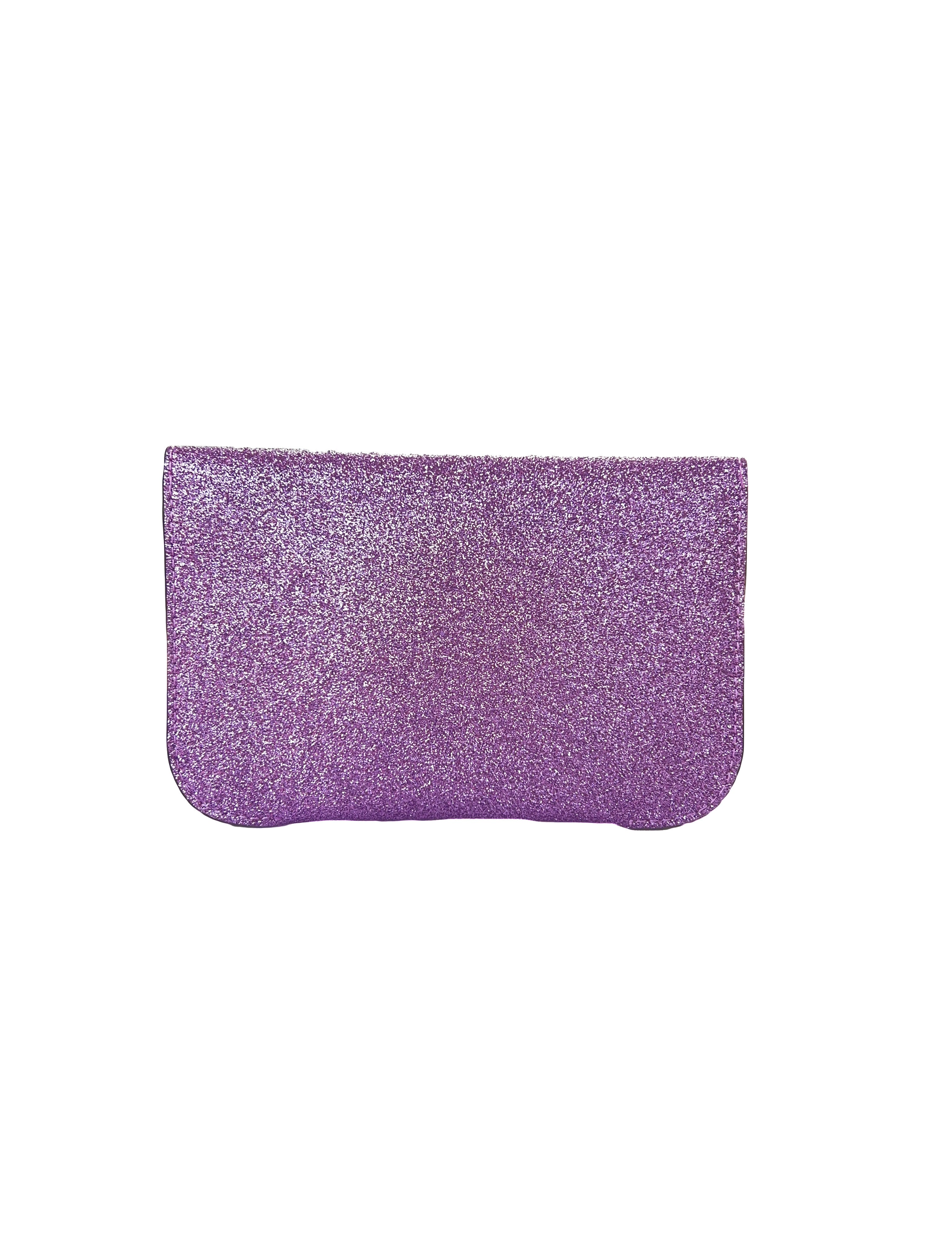 Kate Spade purple glitter make it mine pouch NWT