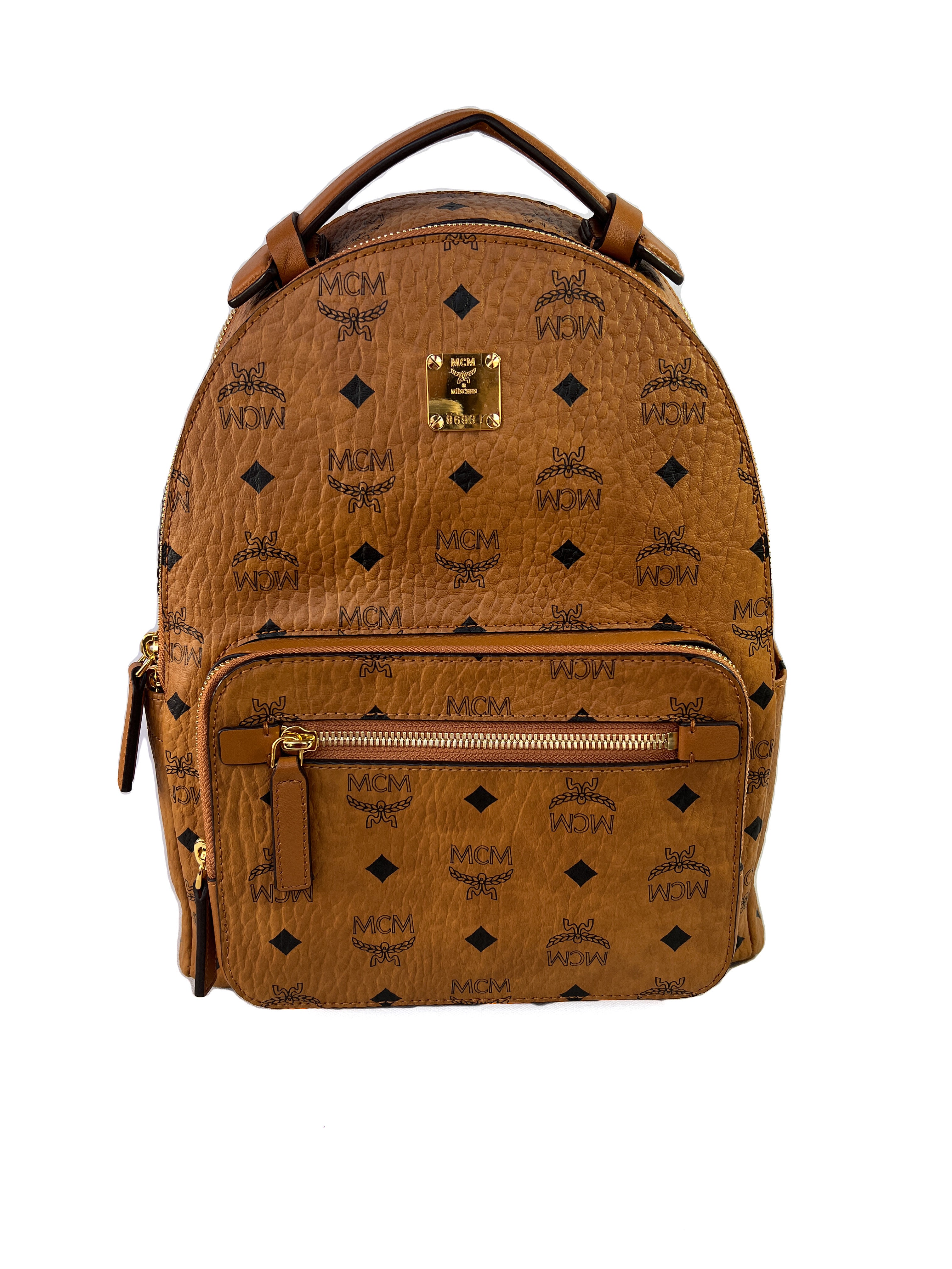 MCM stark 32 visetos brown backpack