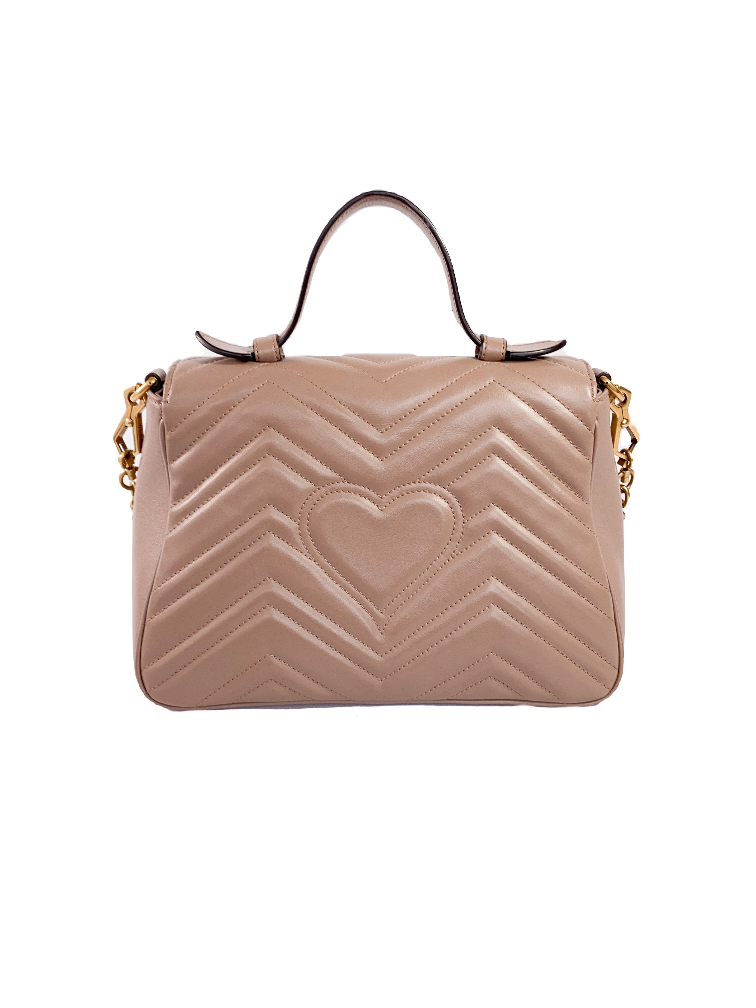 Gucci GG Marmont nudeish pink small top handle bag