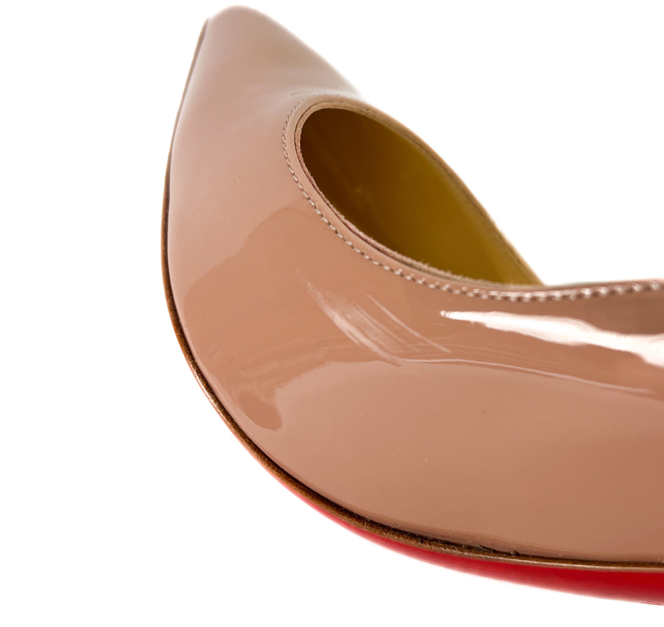 Christian Louboutin Pigalle 100 nude patent pump size 41