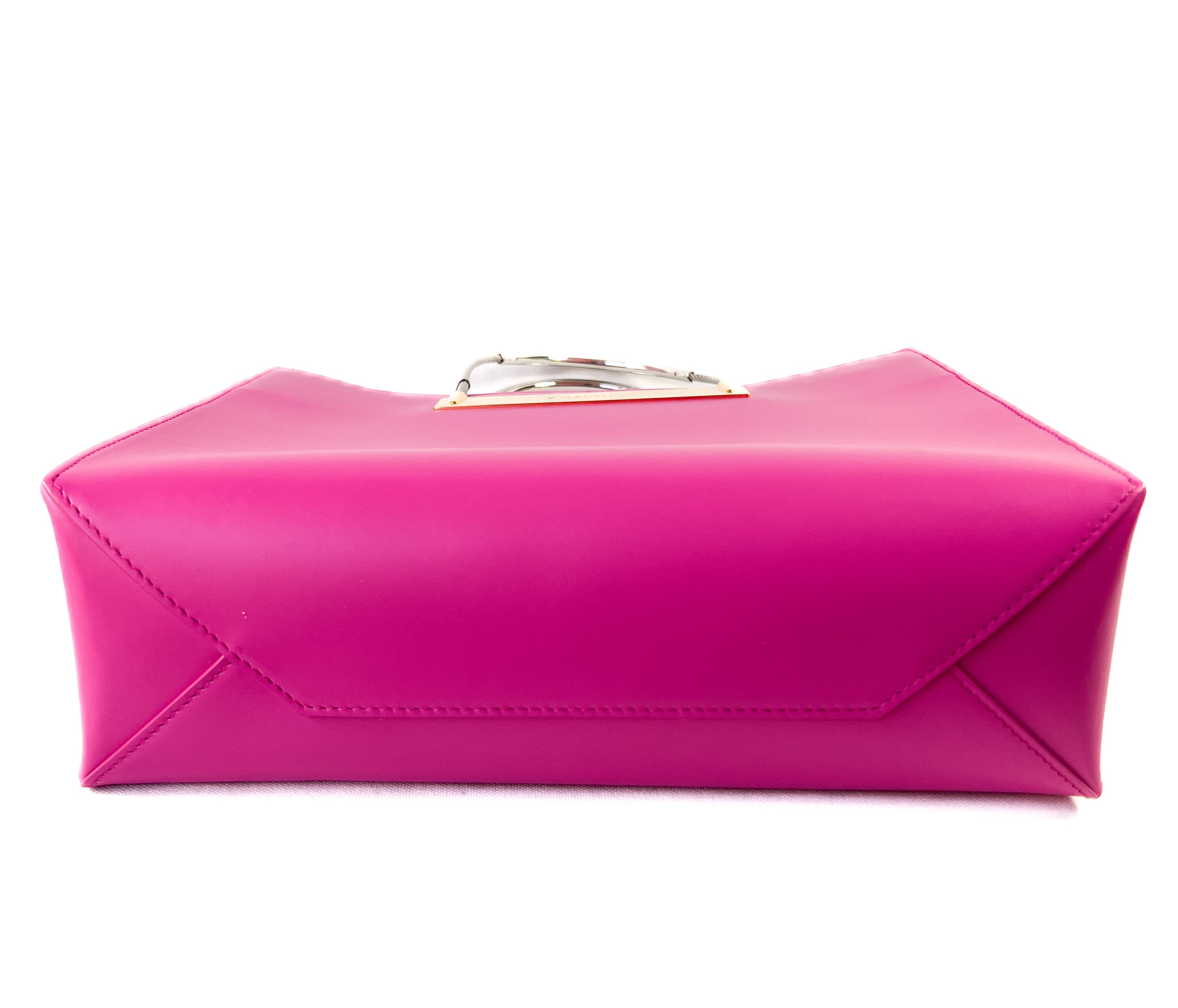 Balenciaga fuchsia leather cable shopper