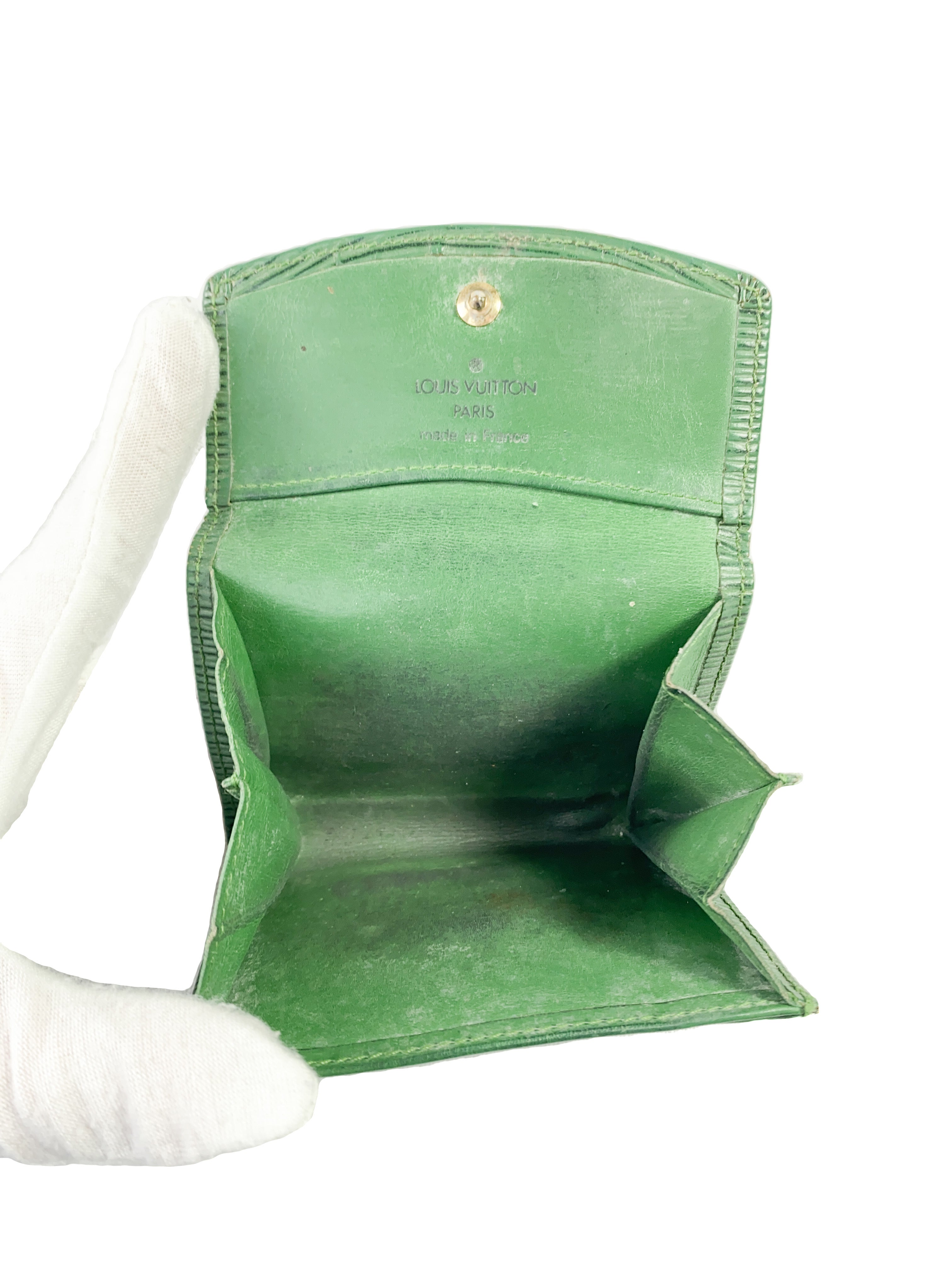 Louis Vuitton vintage epi green porte monnaie simple wallet