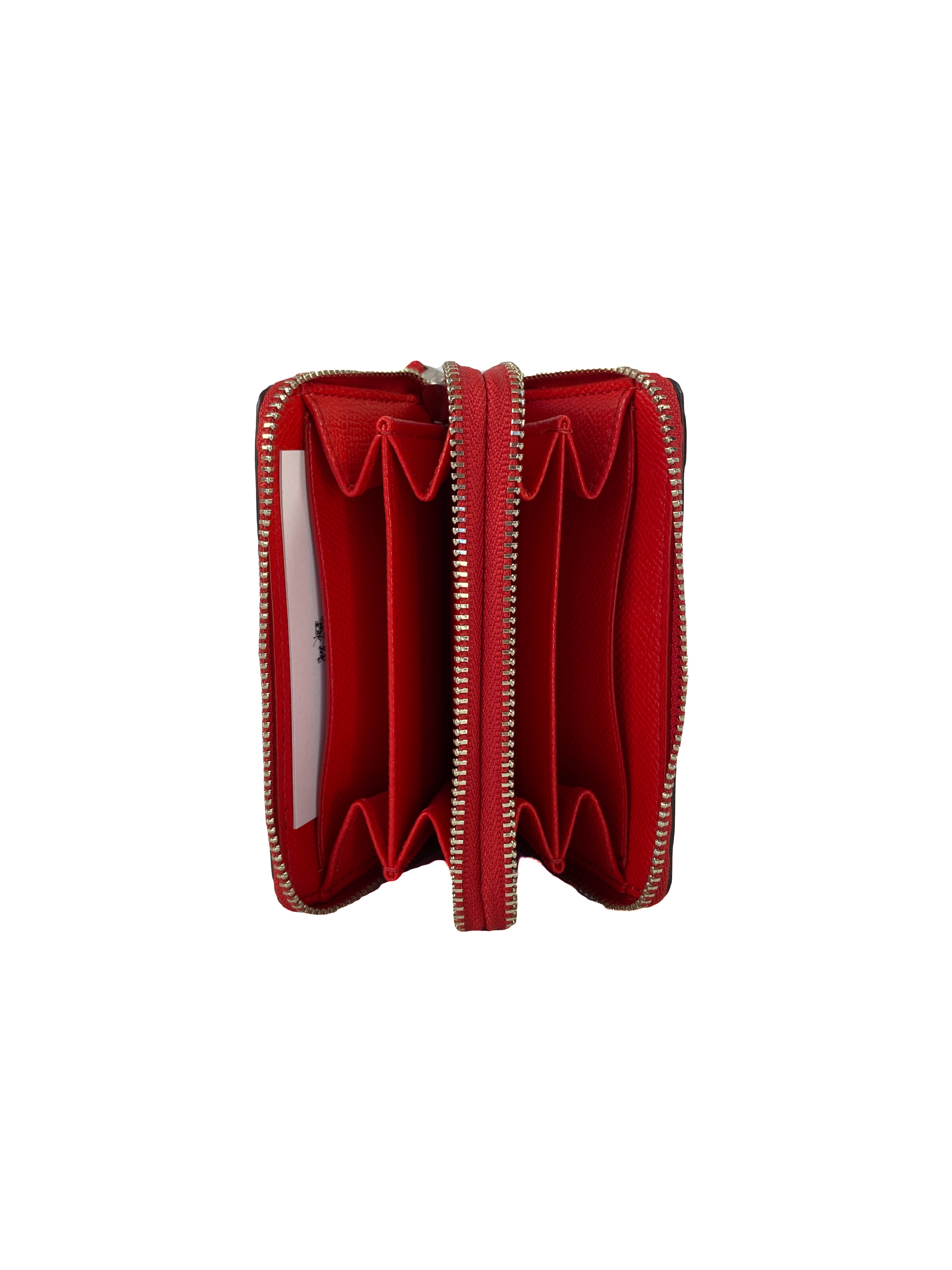 Coach red double zip wallet NWT