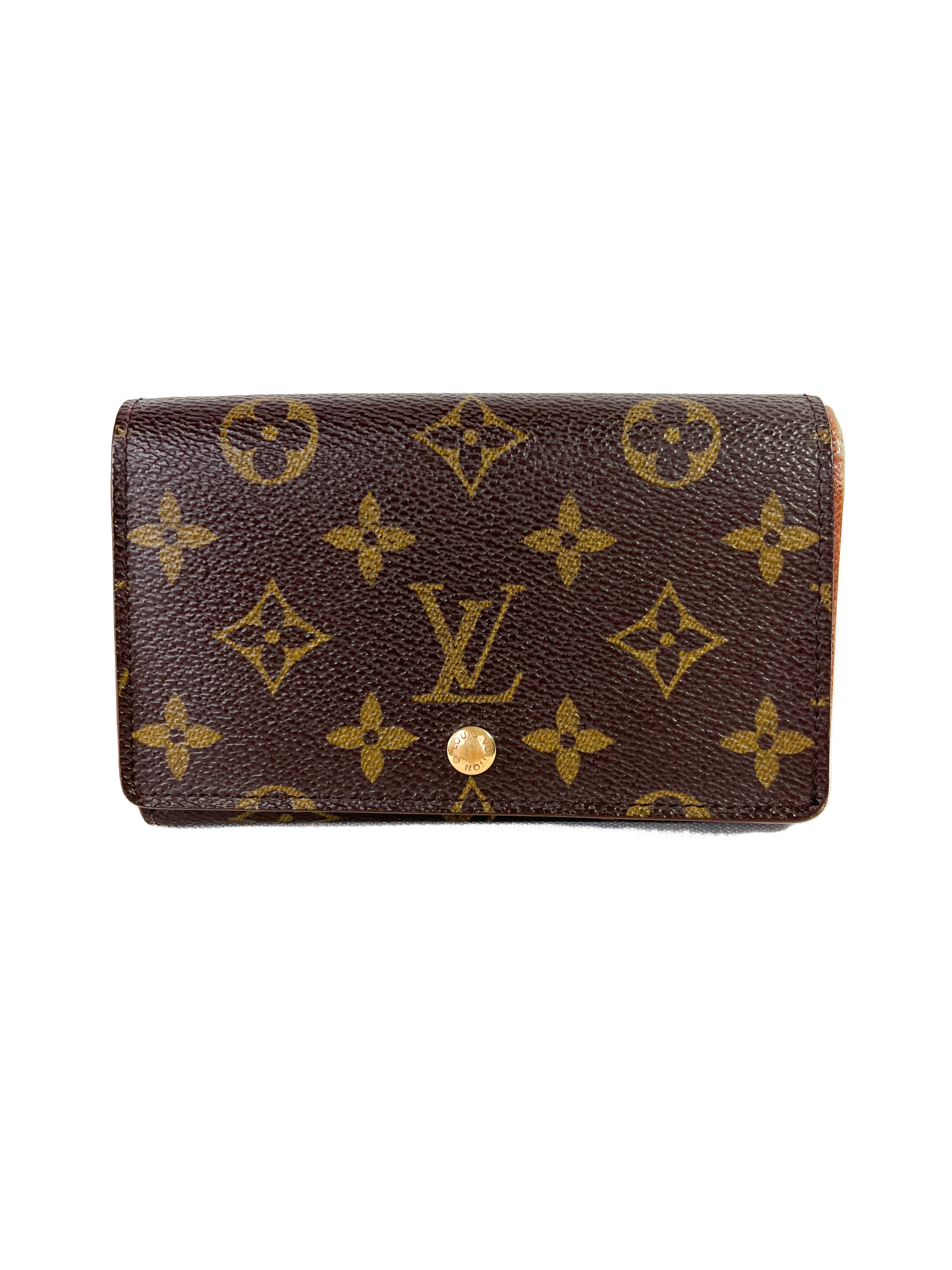 Authentic Louis Vuitton Vintage 1995 Brown LV Monogrammed Long Wallet -  Ruby Lane