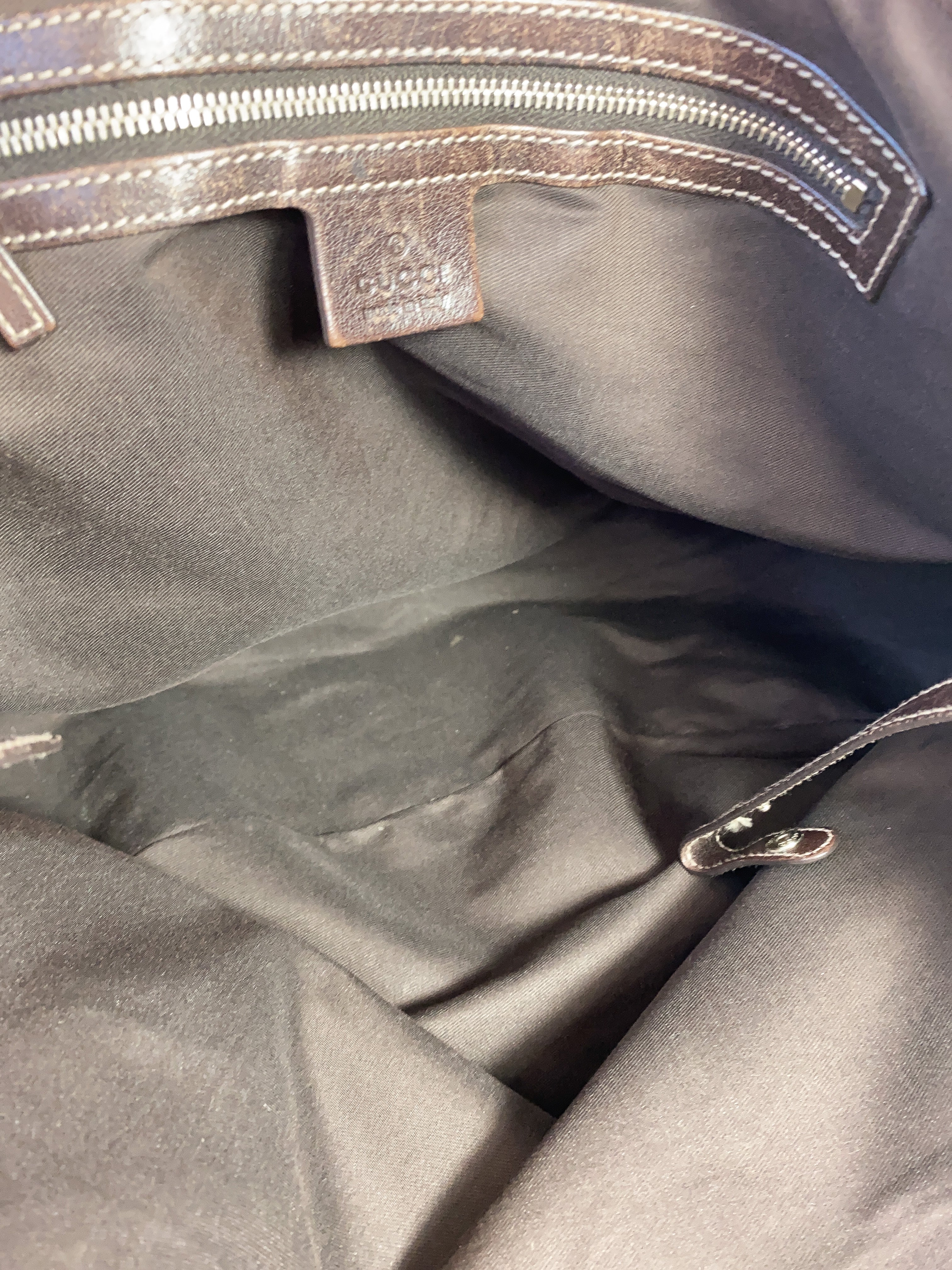 GUCCI GG Brown Canvas Medium Pelham Hobo