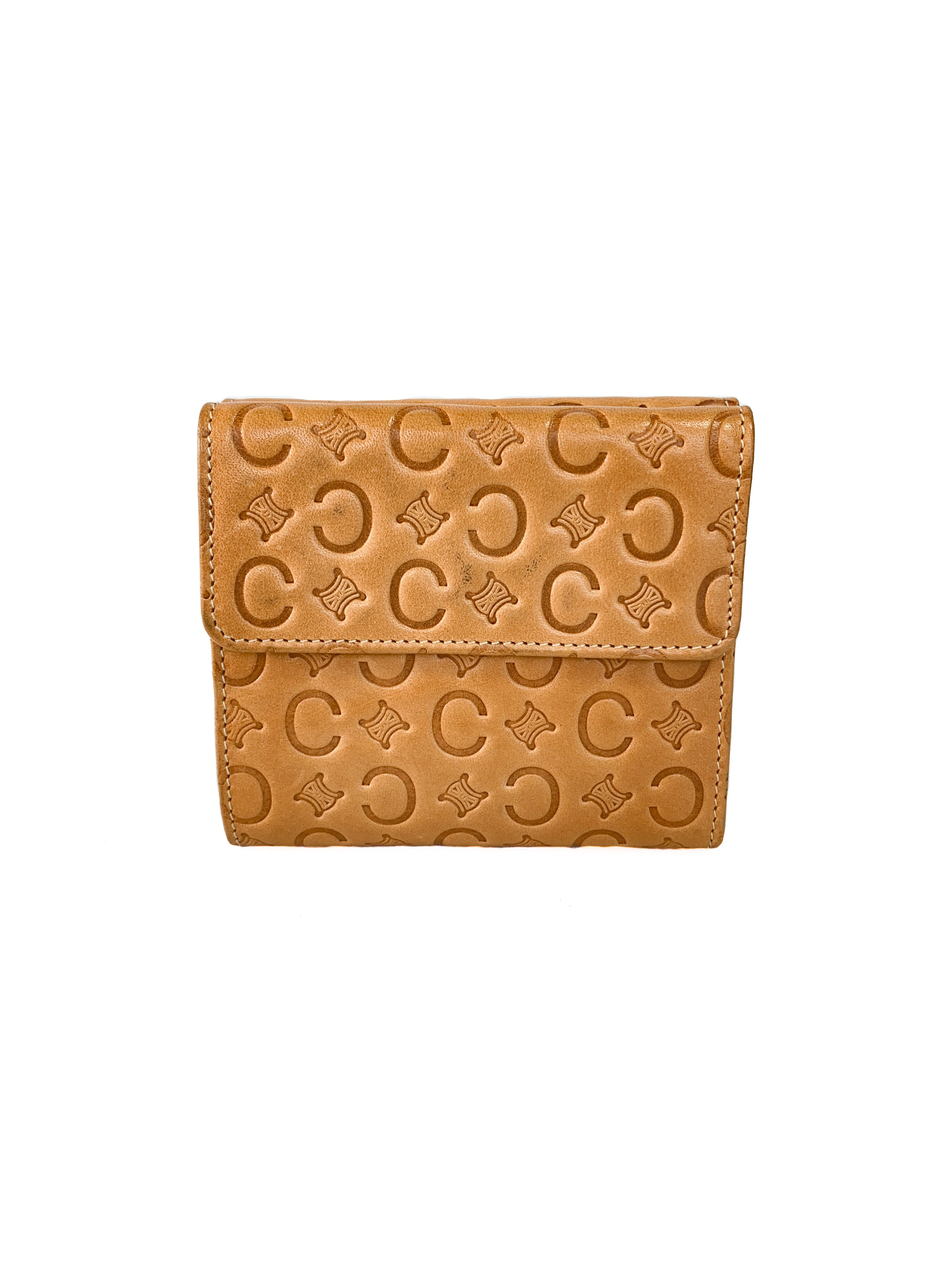 Celine vintage signature C leather wallet