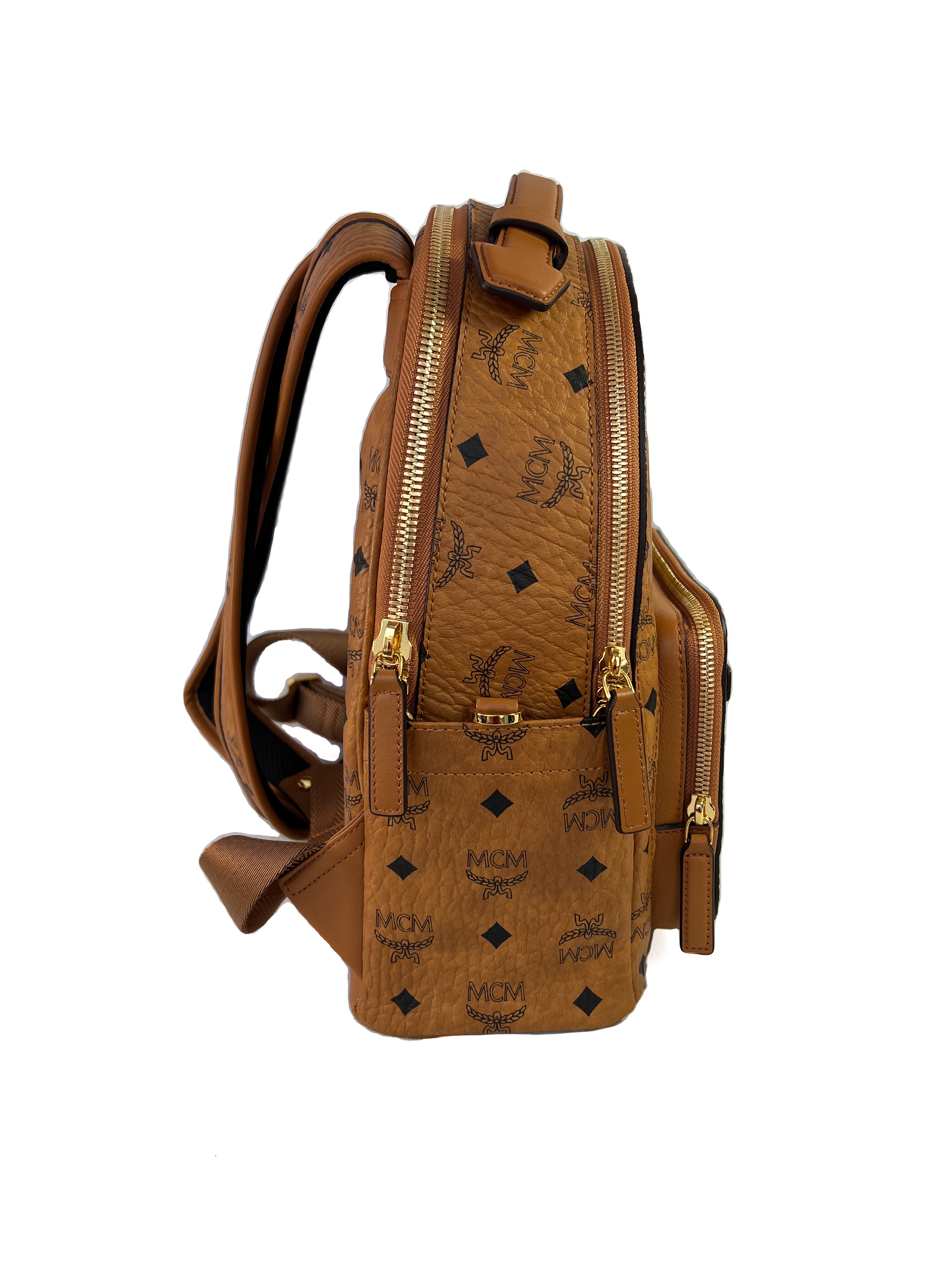 MCM stark 32 visetos brown backpack