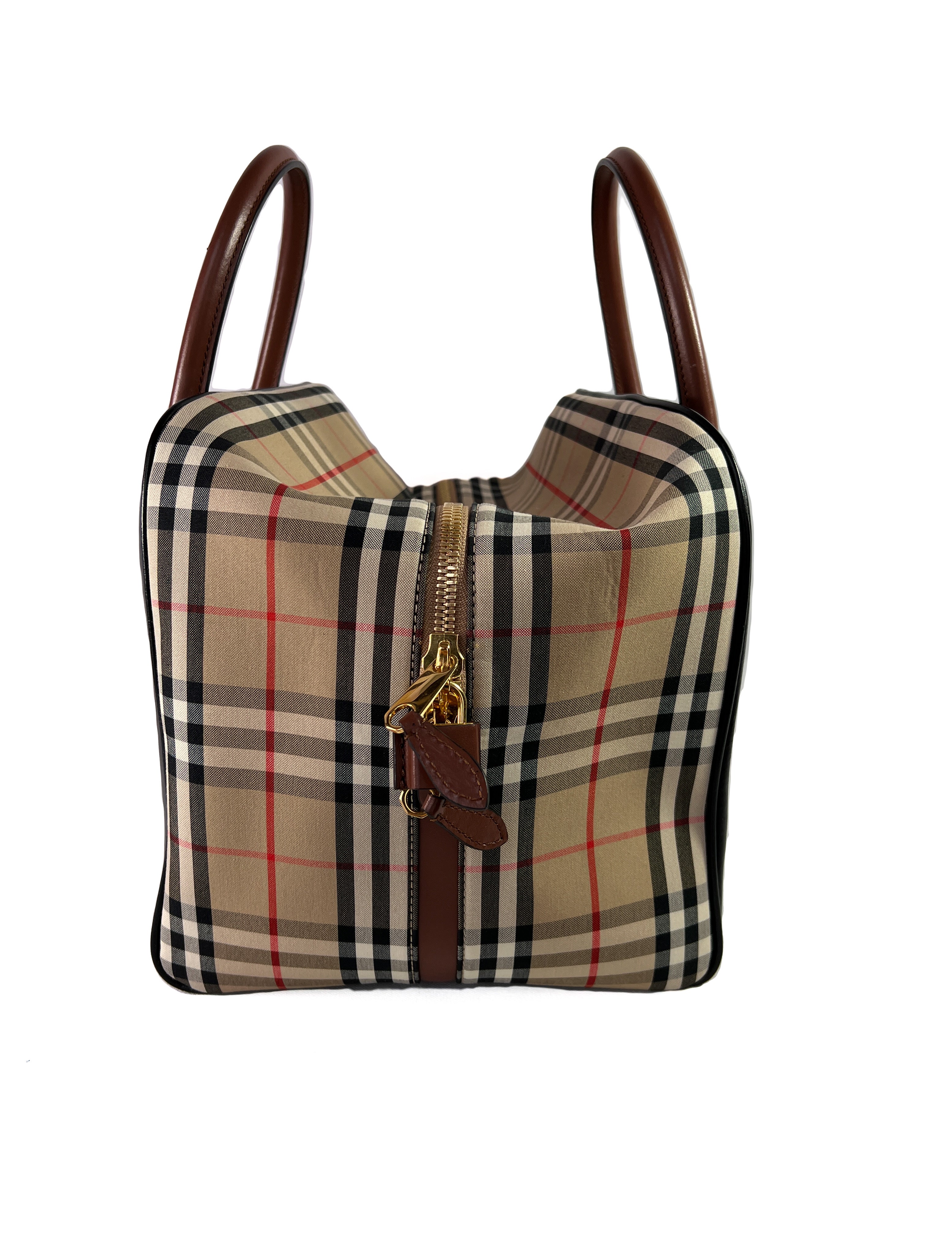 Burberry nova check cube satchel