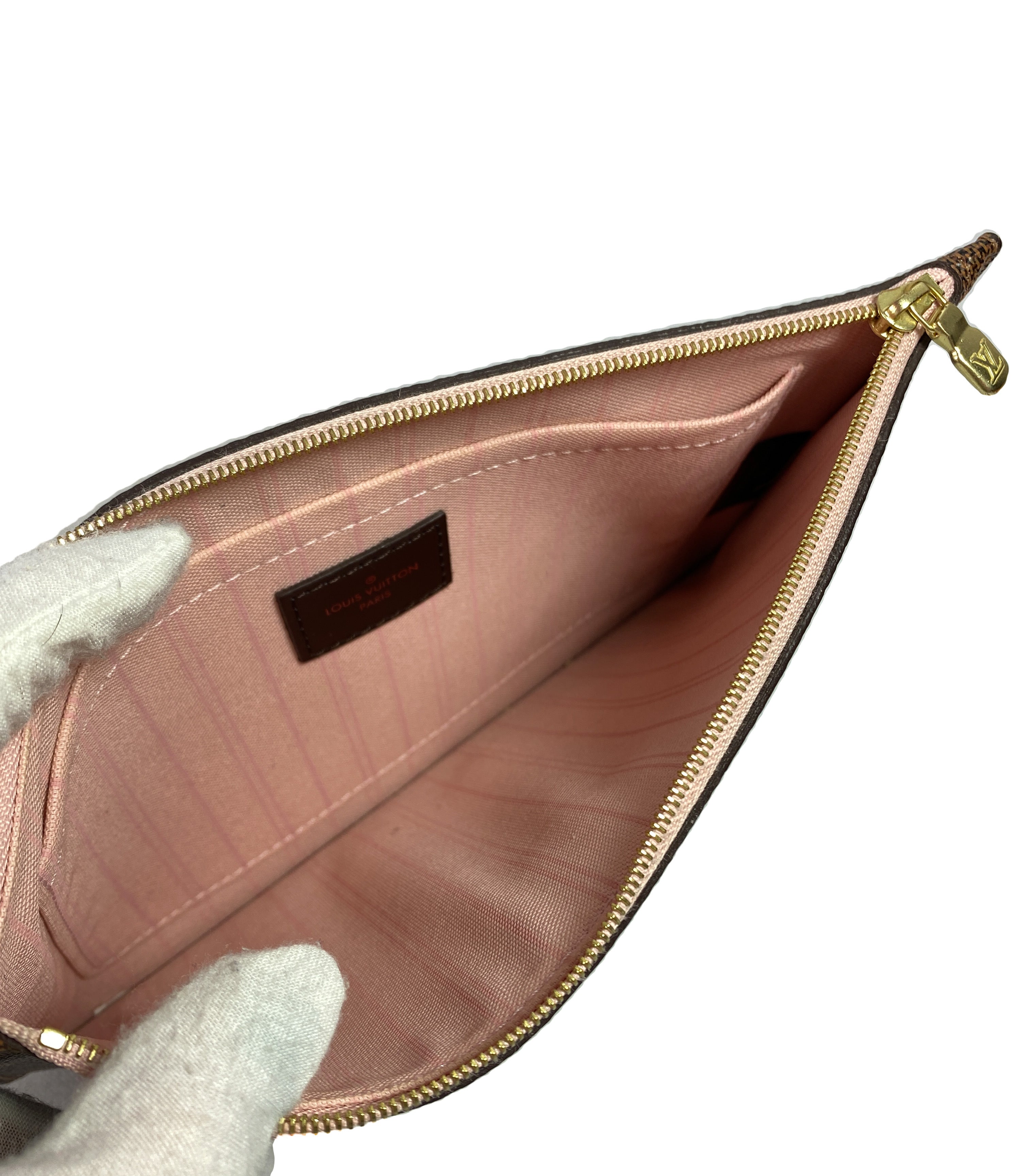 Louis Vuitton damier ebene neverfull pouch