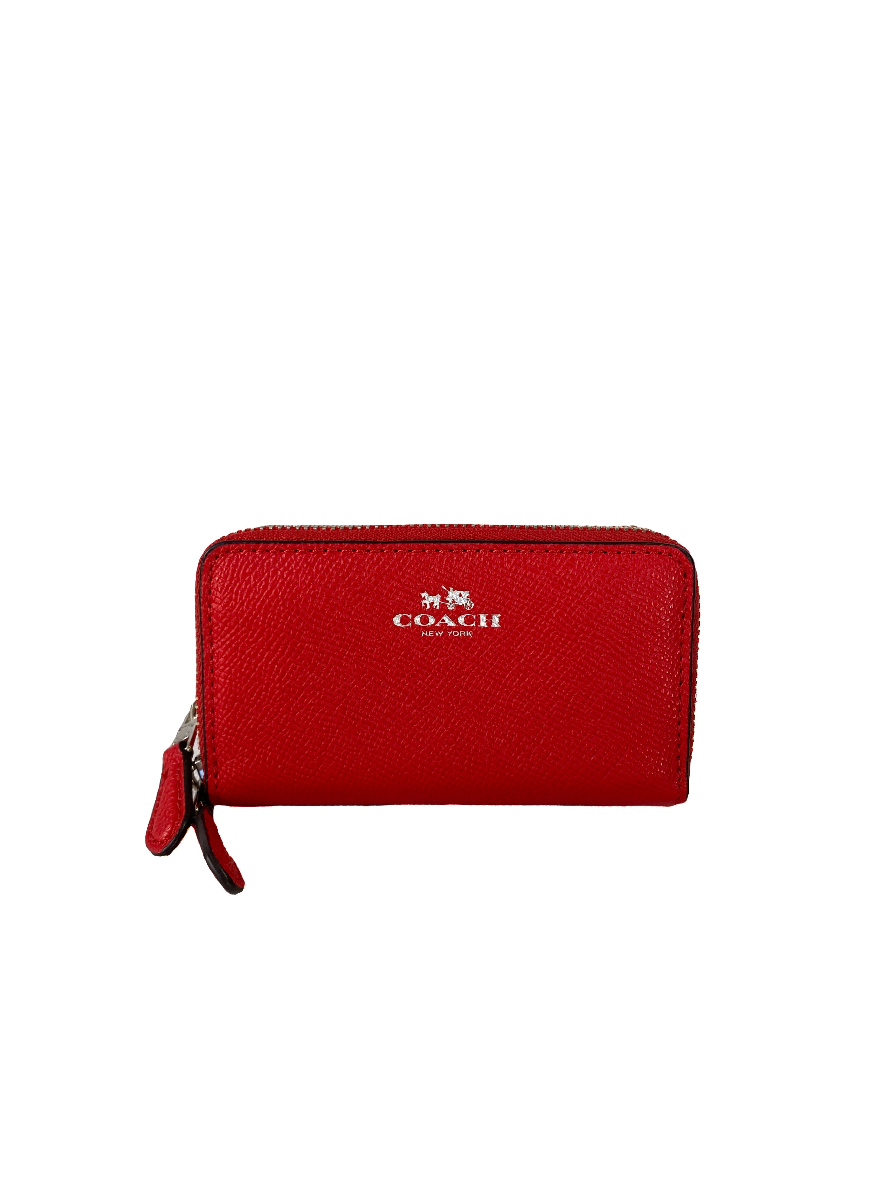 Coach red double zip wallet NWT