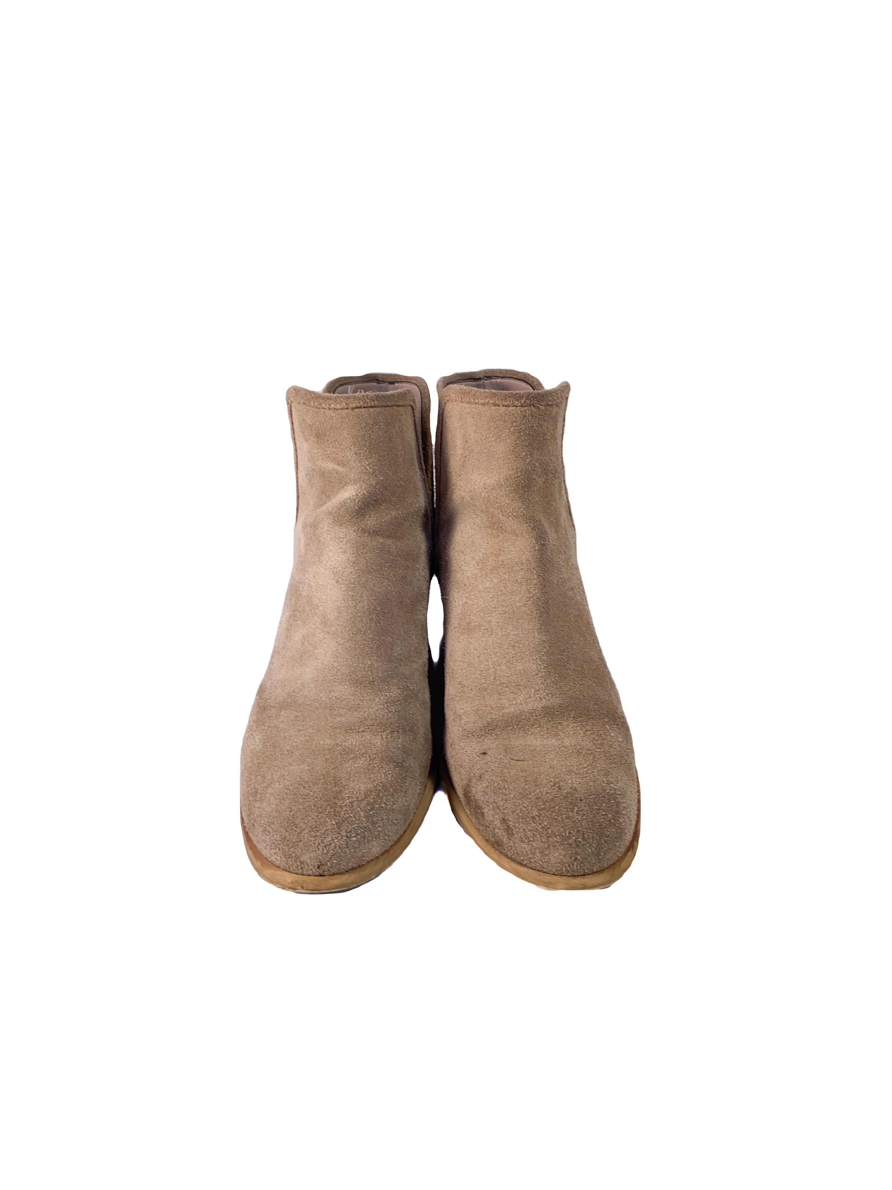 Hinge tan suede ankle boots size 5.5
