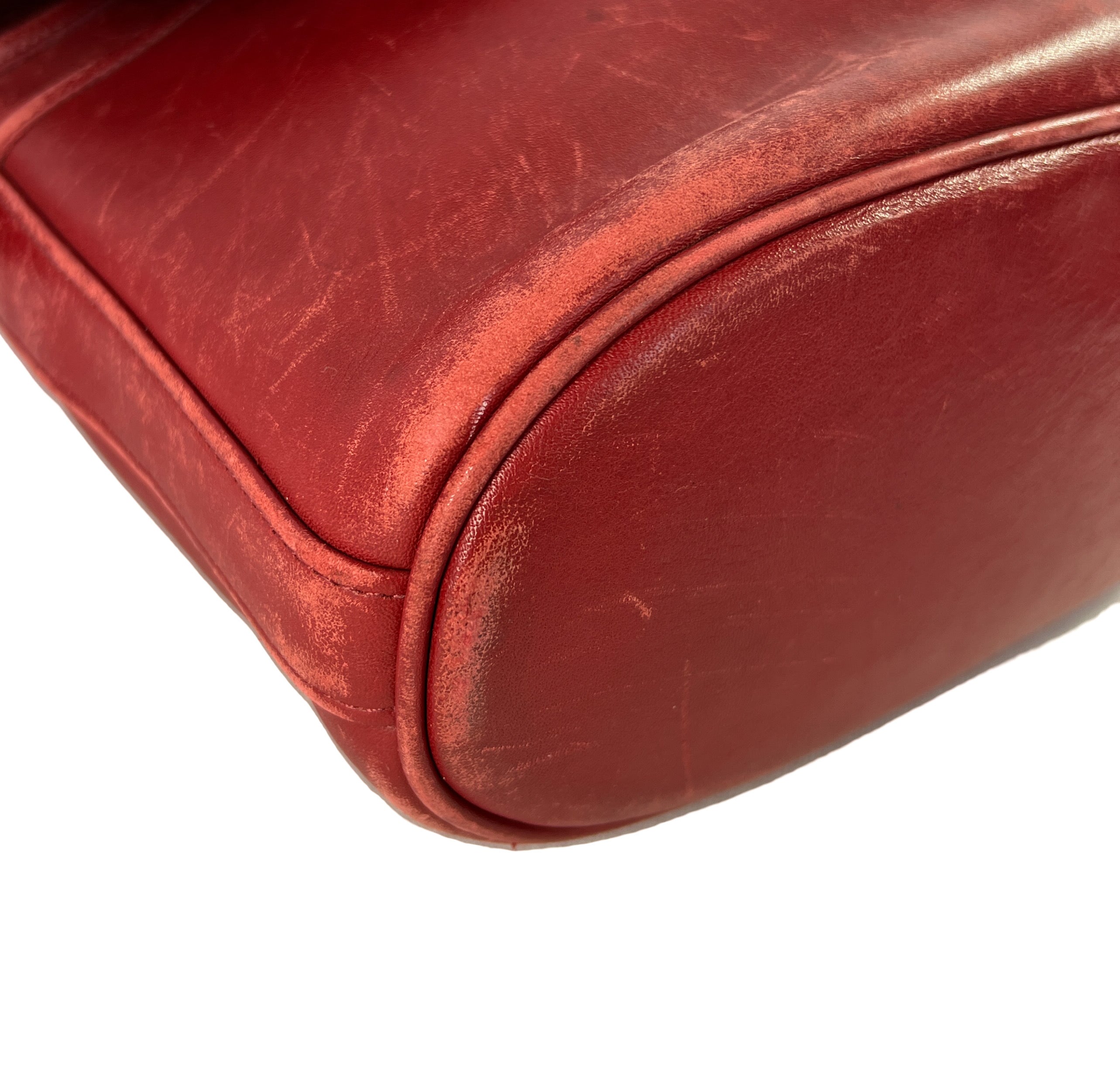 Coach red vintage leather crossbody