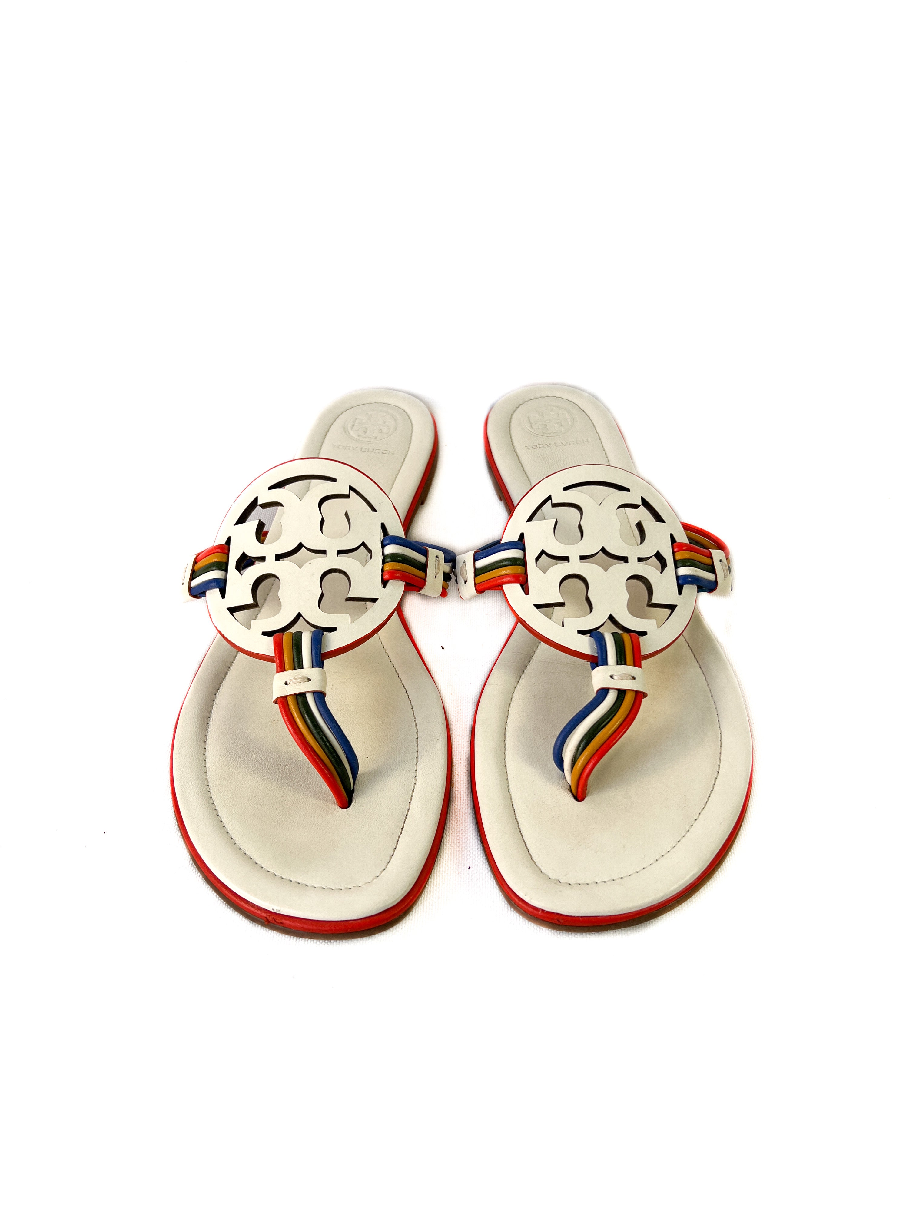 Tory Burch rainbow leather Miller sandals size 9