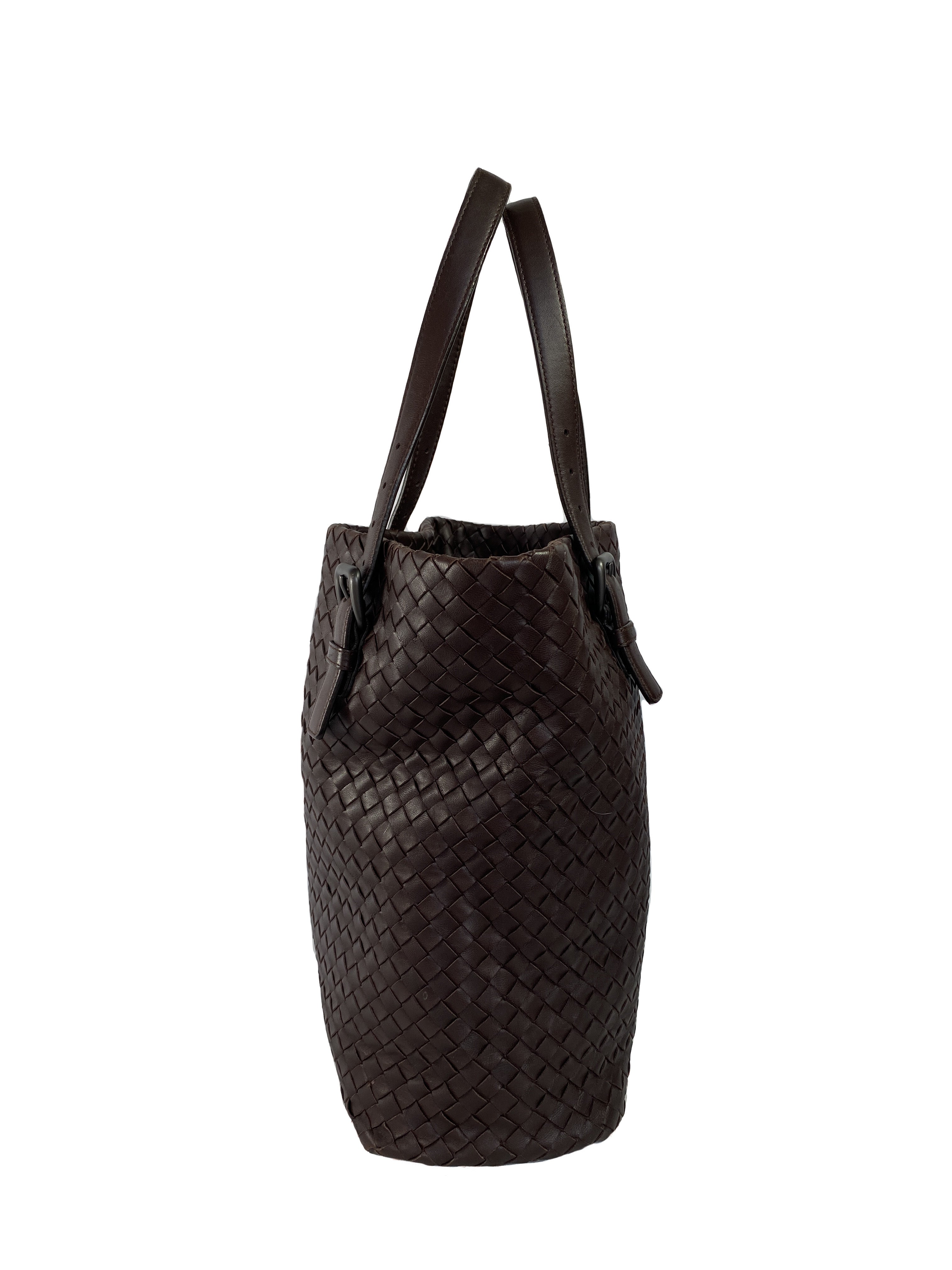 Bottega Veneta brown leather woven tote