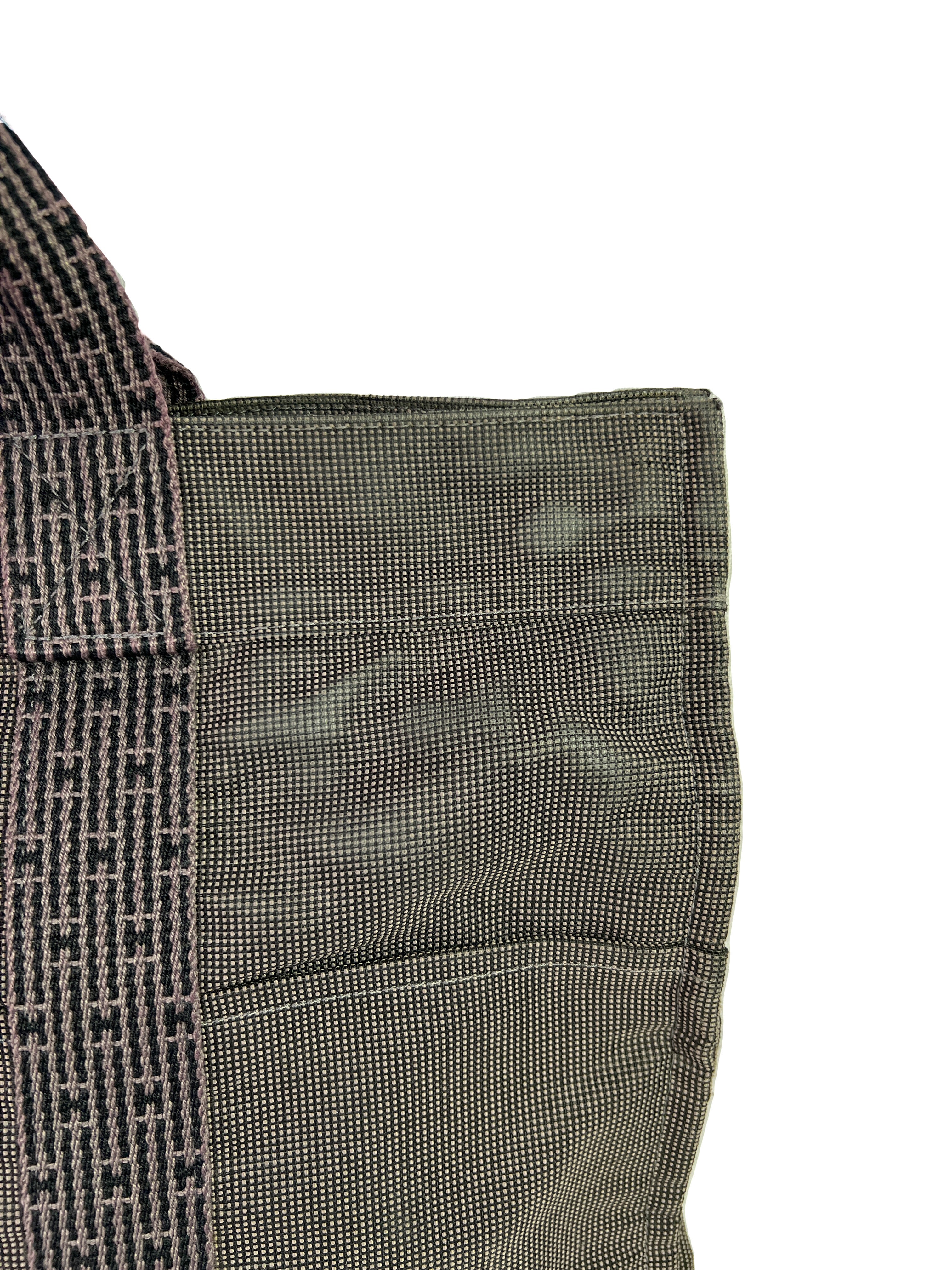 Hermes her line MM gray canvas tote