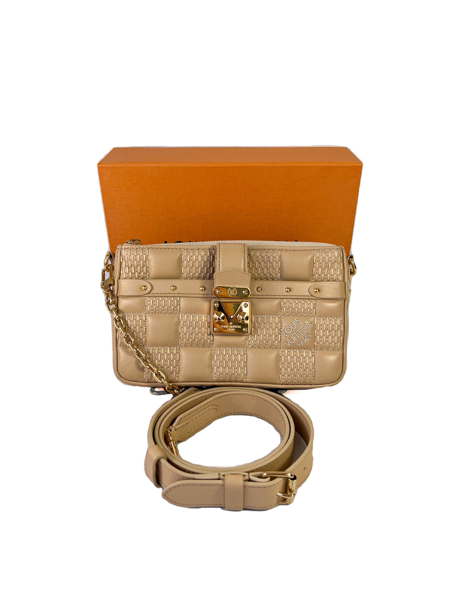 Louis Vuitton beige quilted Troca Pochette crossbody – My