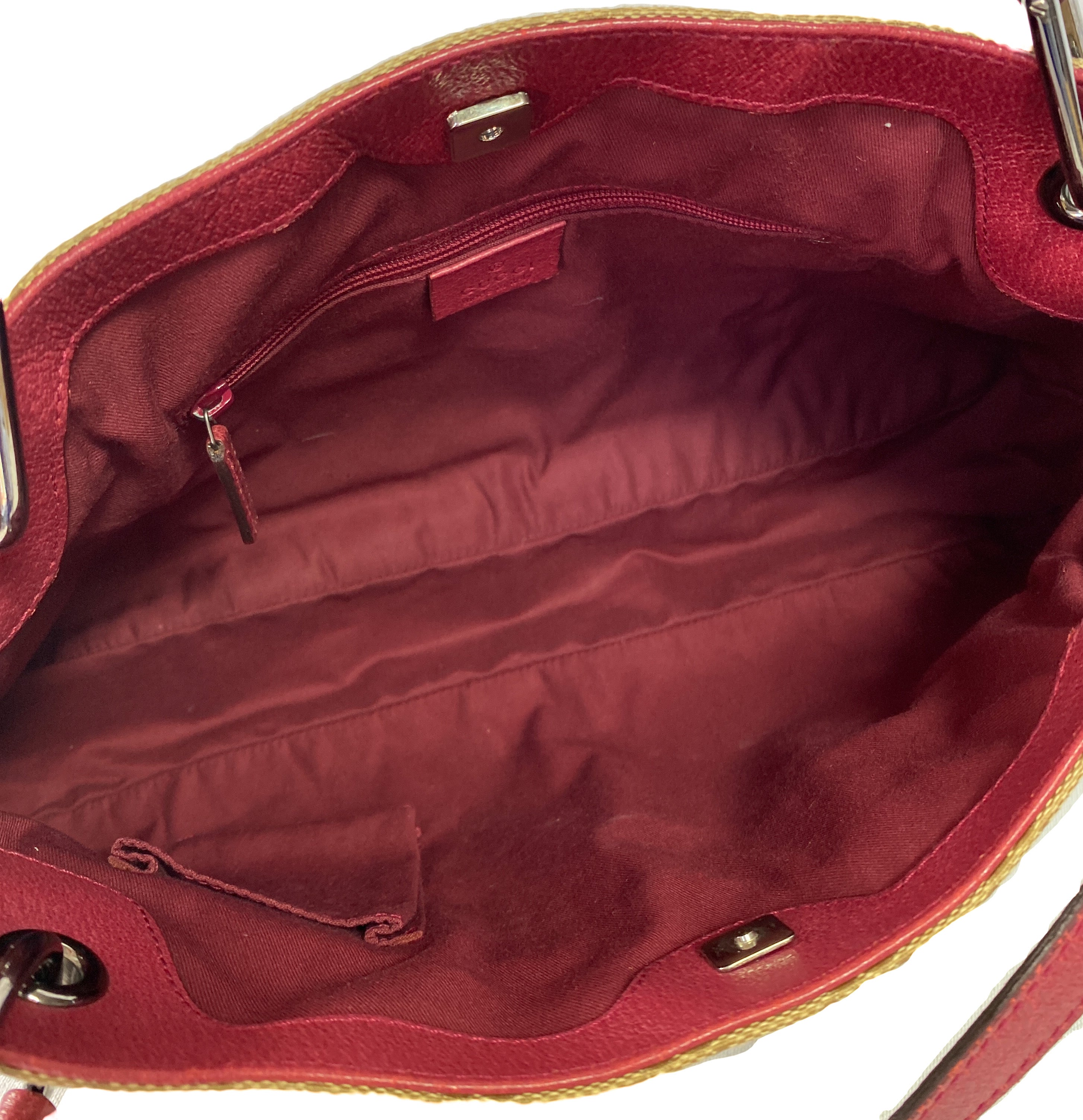 Gucci brown and pink signature shoulder bag