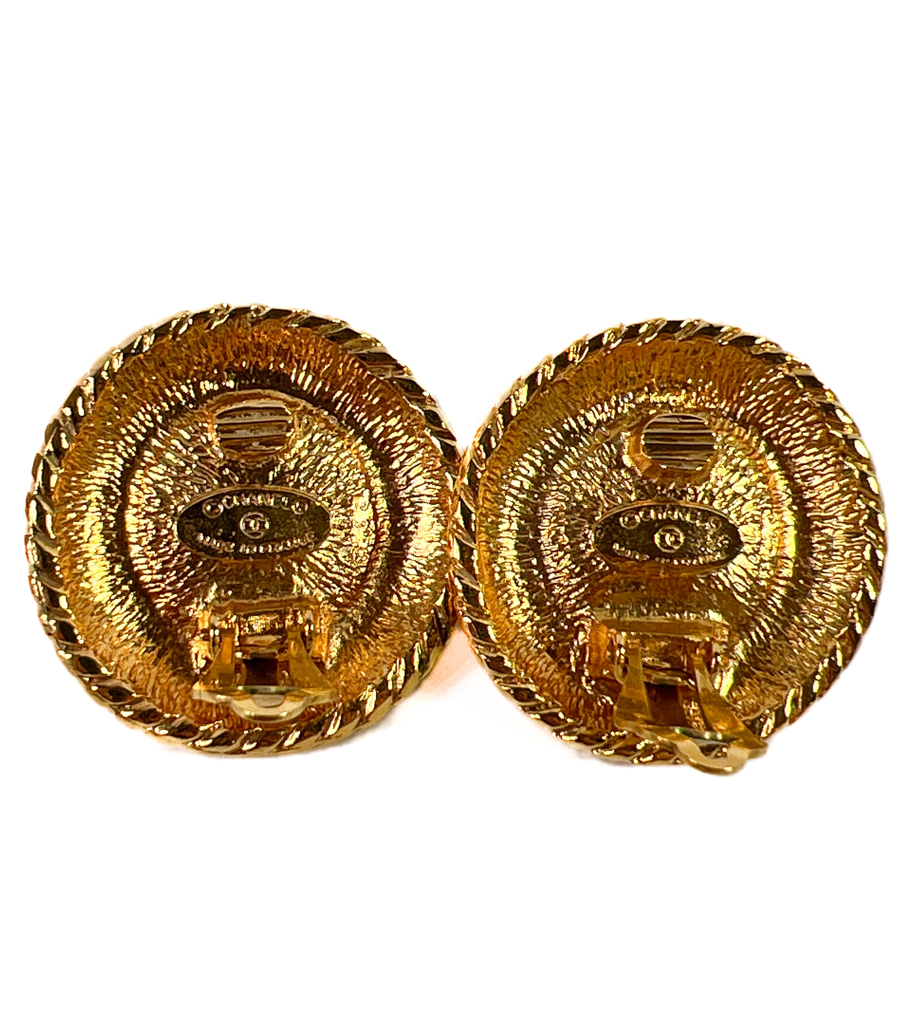 Chanel vintage faux pearl clip on earrings