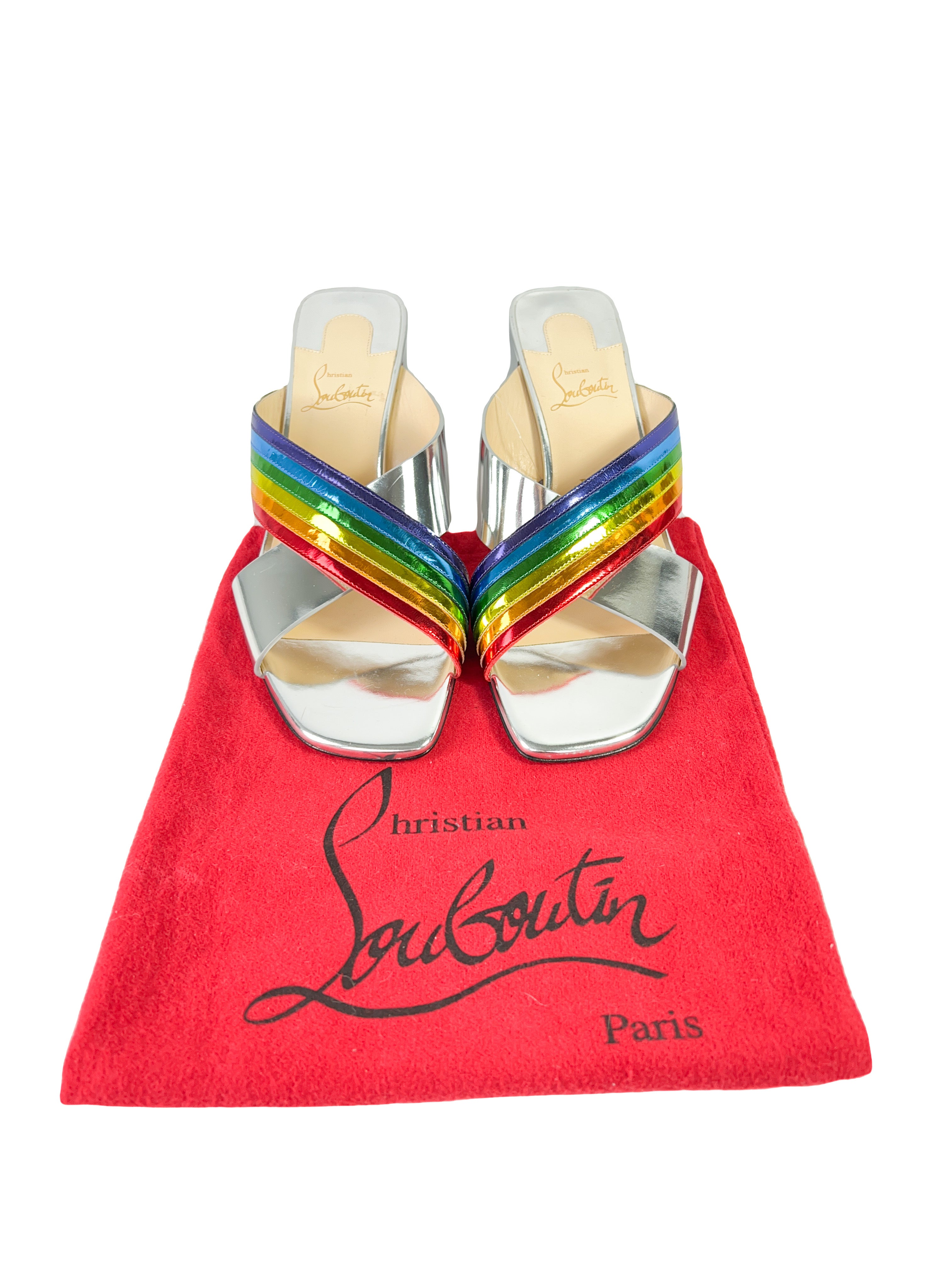 Christian Louboutin Arkenmule 55 Specchio slides size 39 NEW