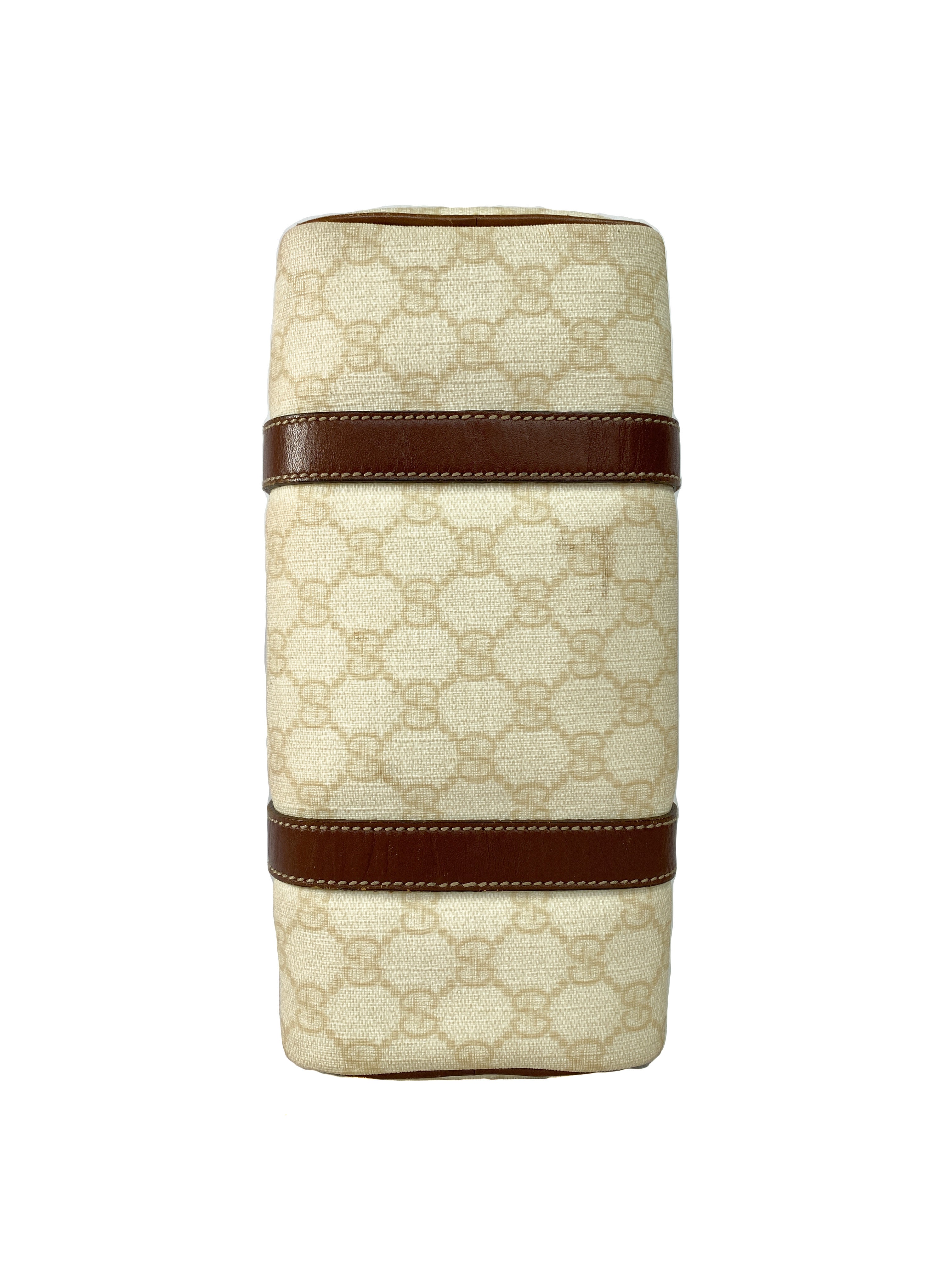 Gucci cream and brown signature satchel