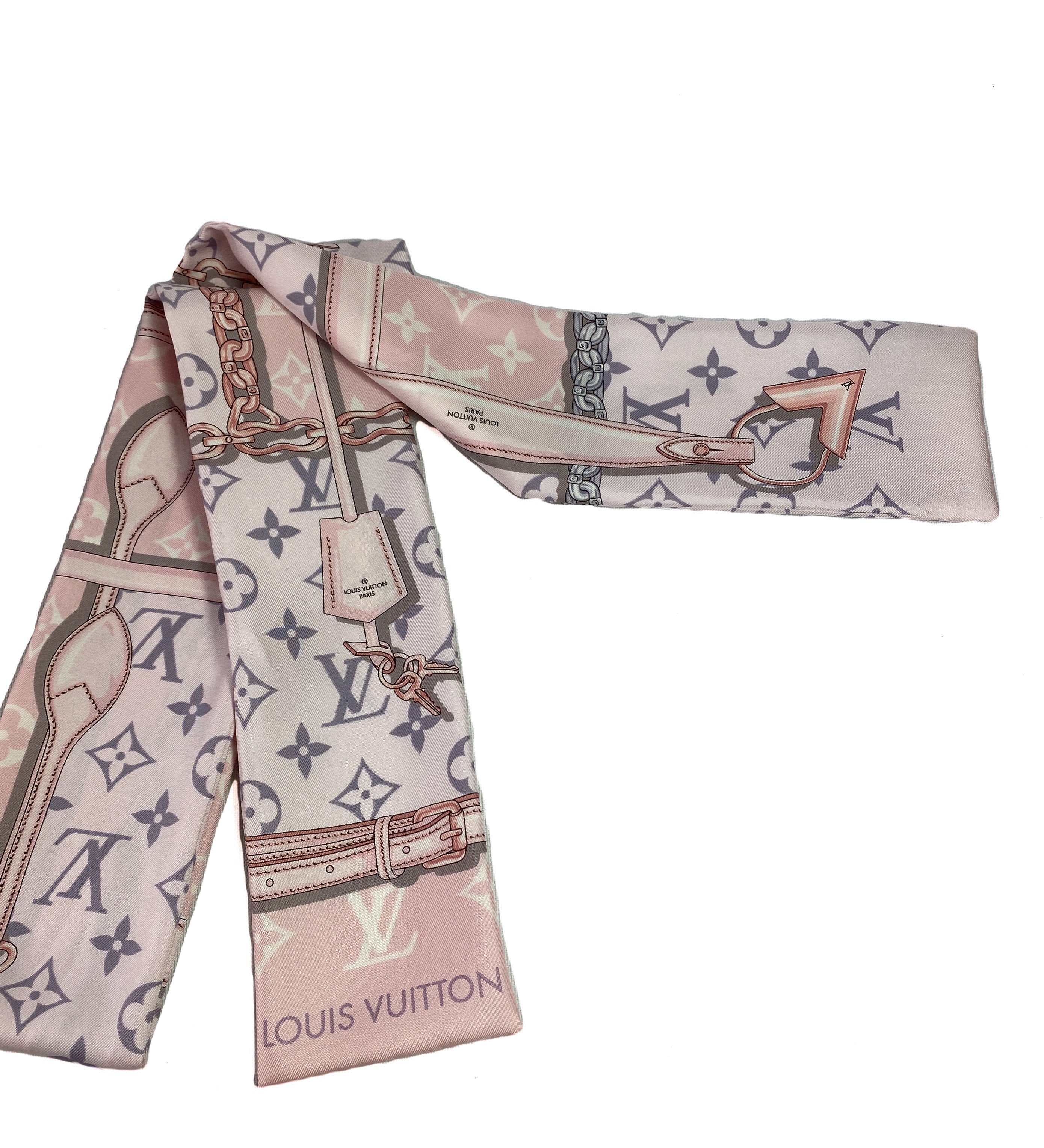 Louis Vuitton pink confidential twilly scarf