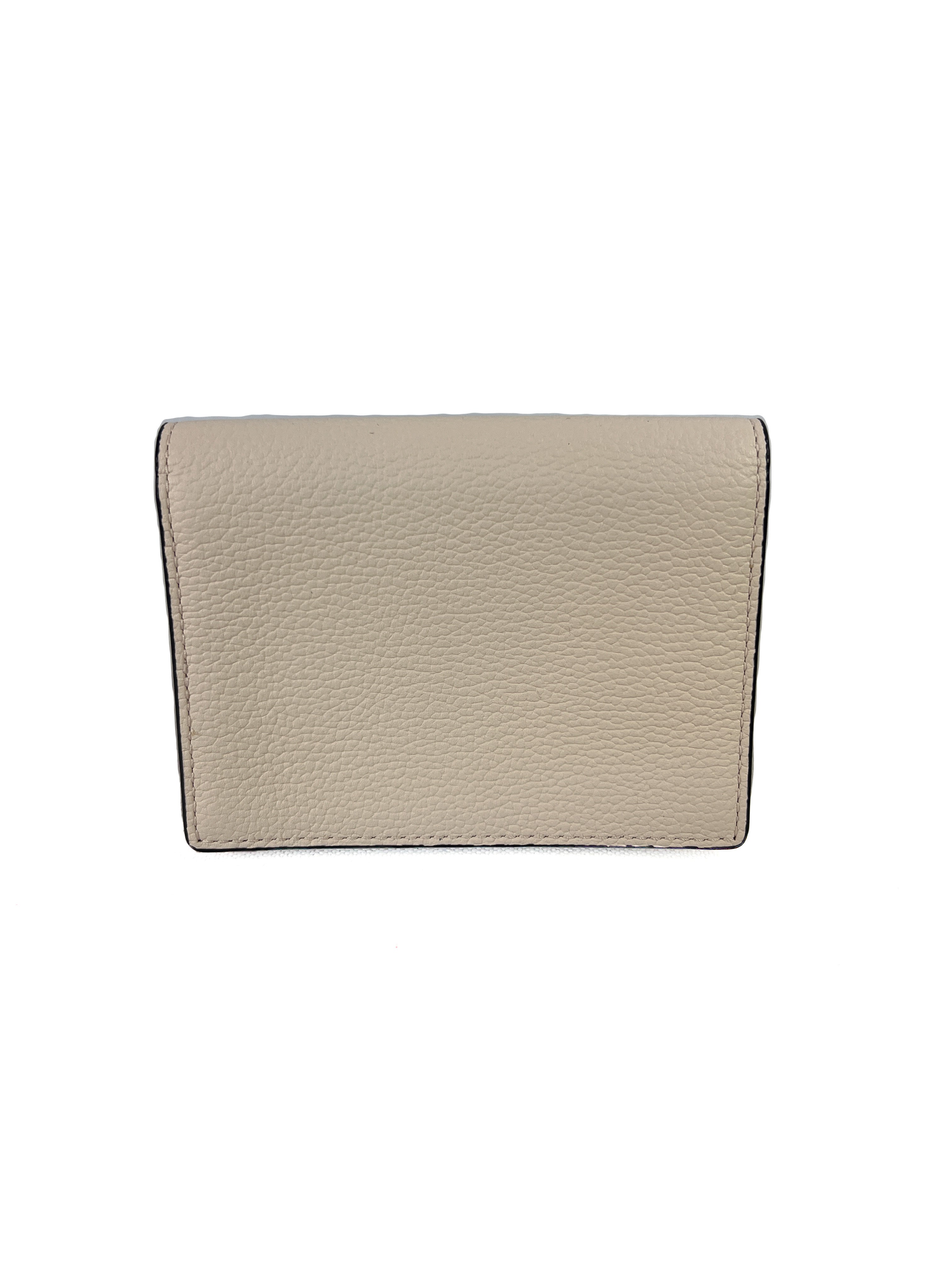 MCM pink and cream tri color card holder wallet