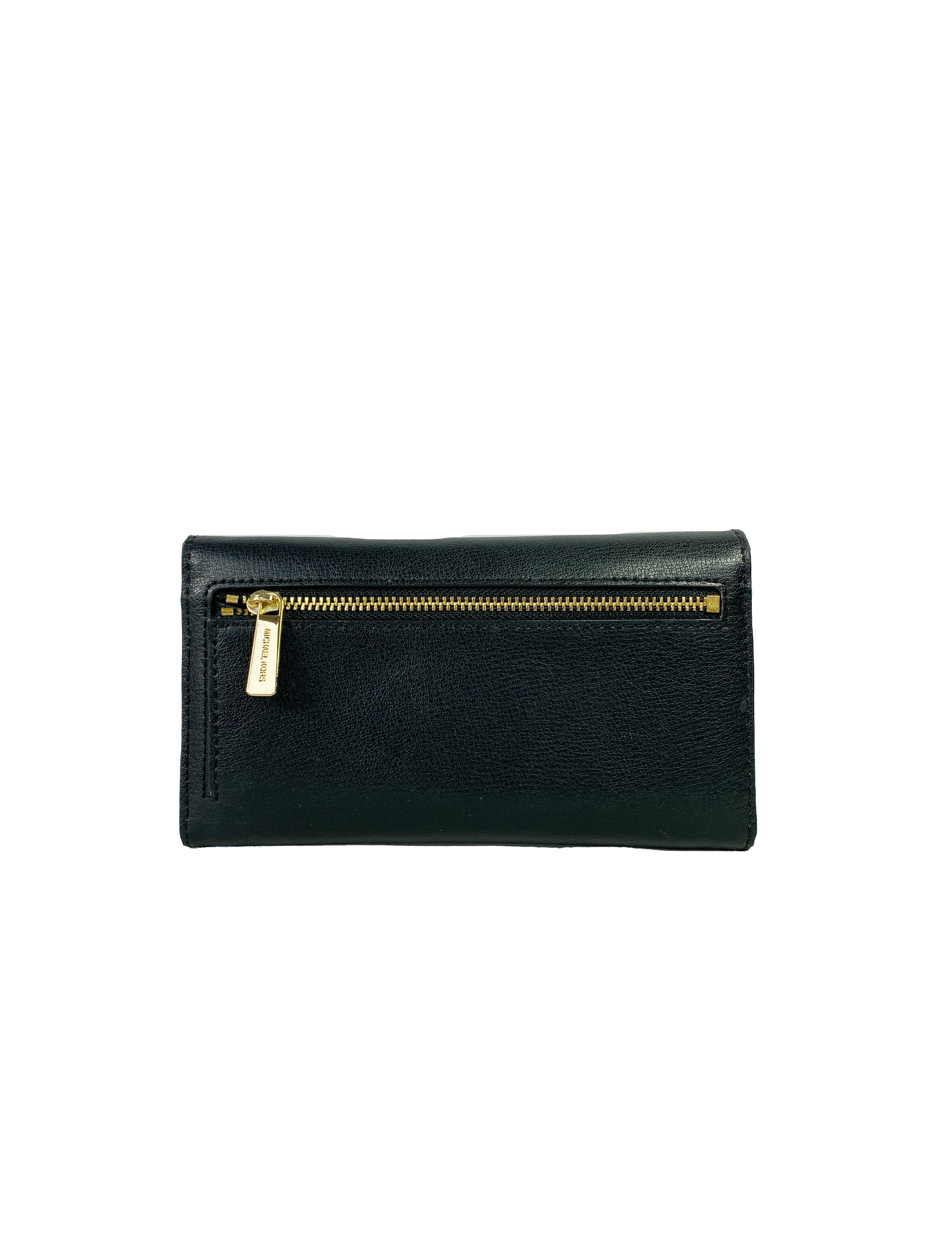Michael Kors black leather foldover wallet