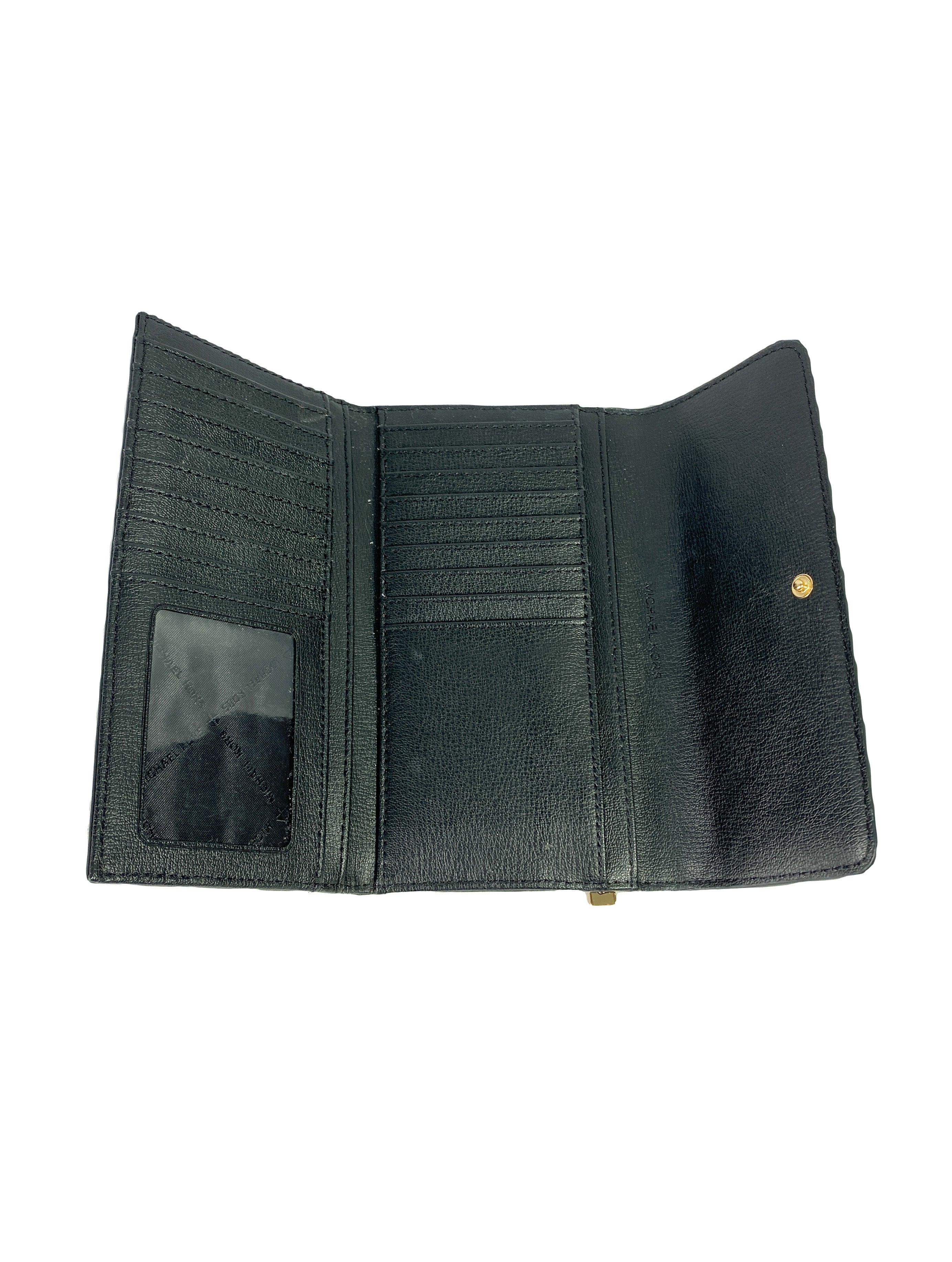 Michael Kors black leather foldover wallet