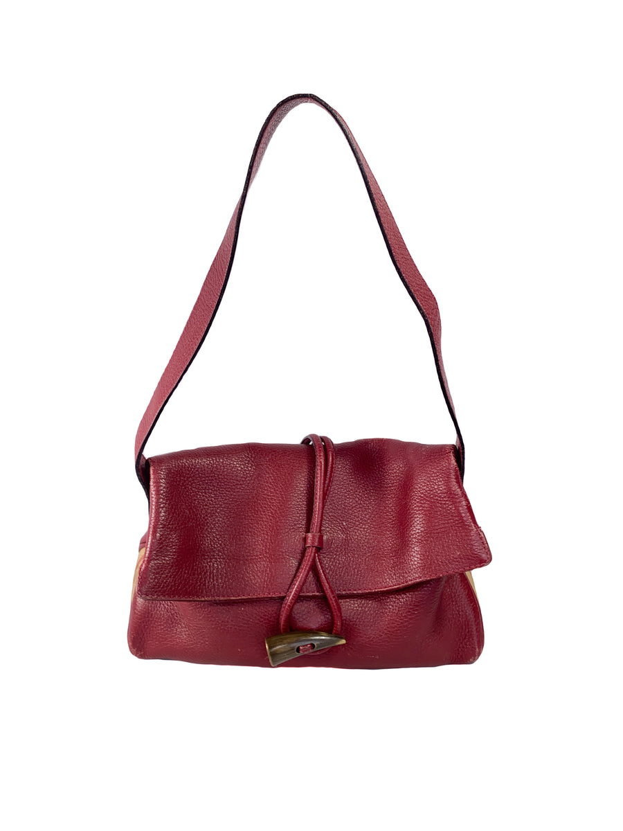 Burberry red leather plaid shoulder bag AS IS – My Girlfriend's