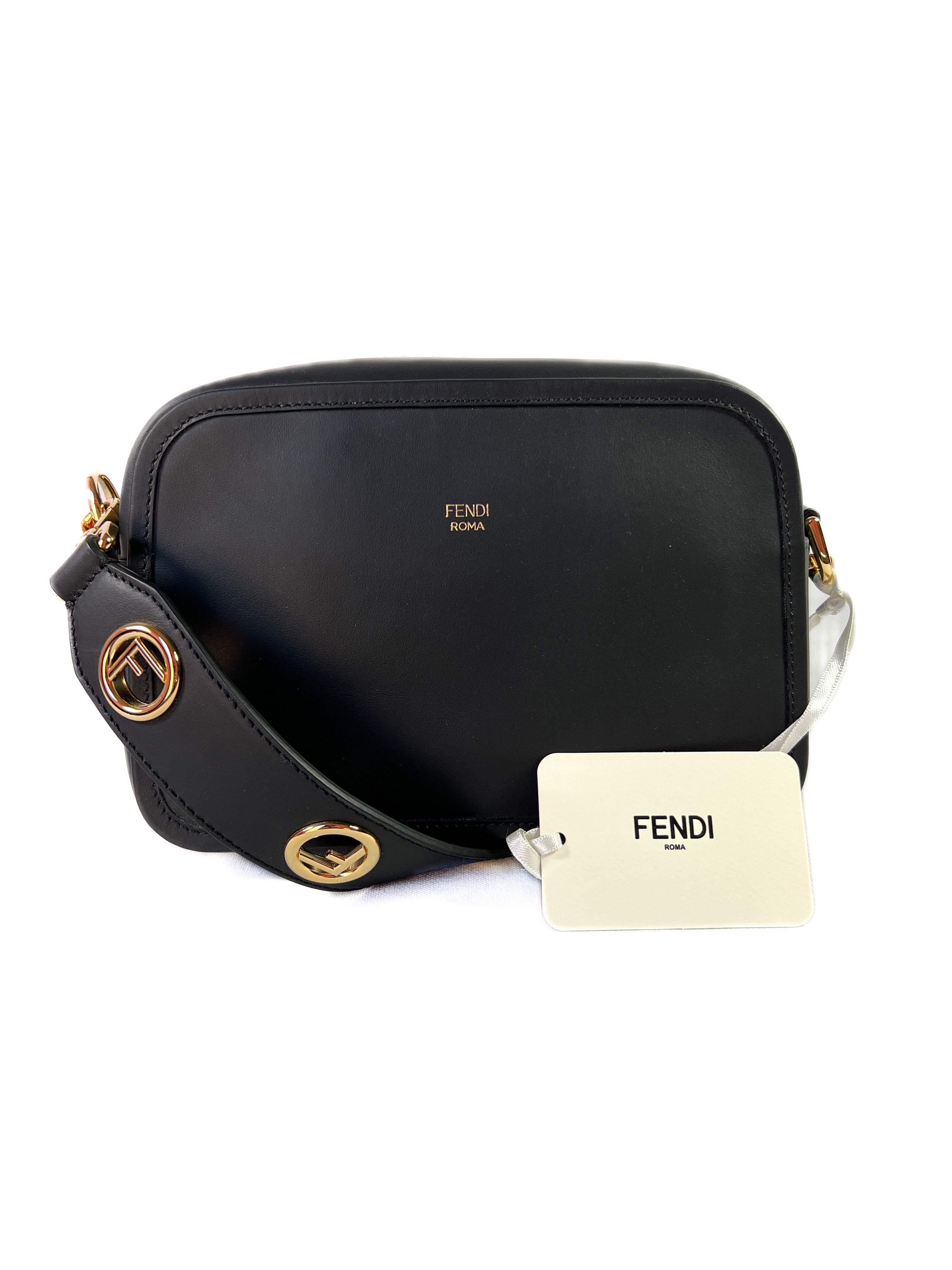 Fendi Roma Camera Case - Black leather bag