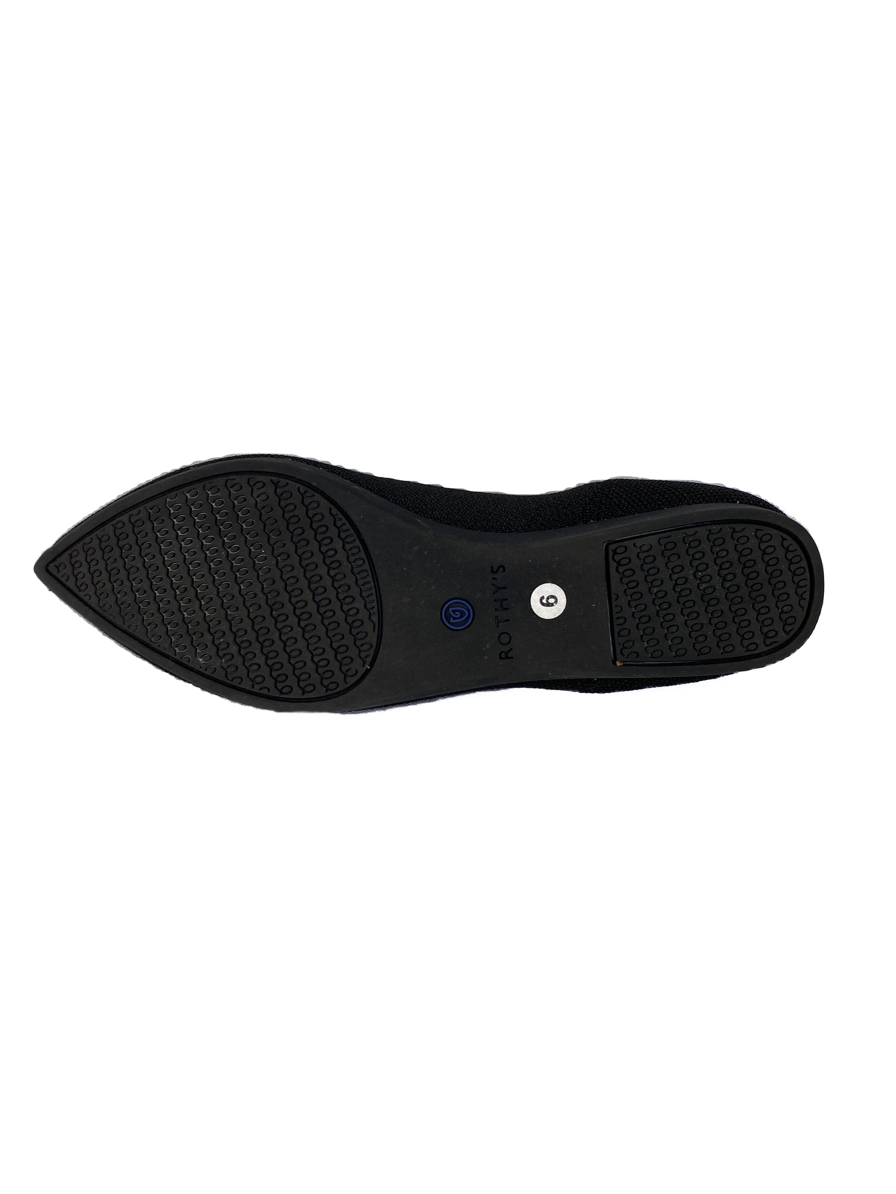Rothy's black pointed flats size 6