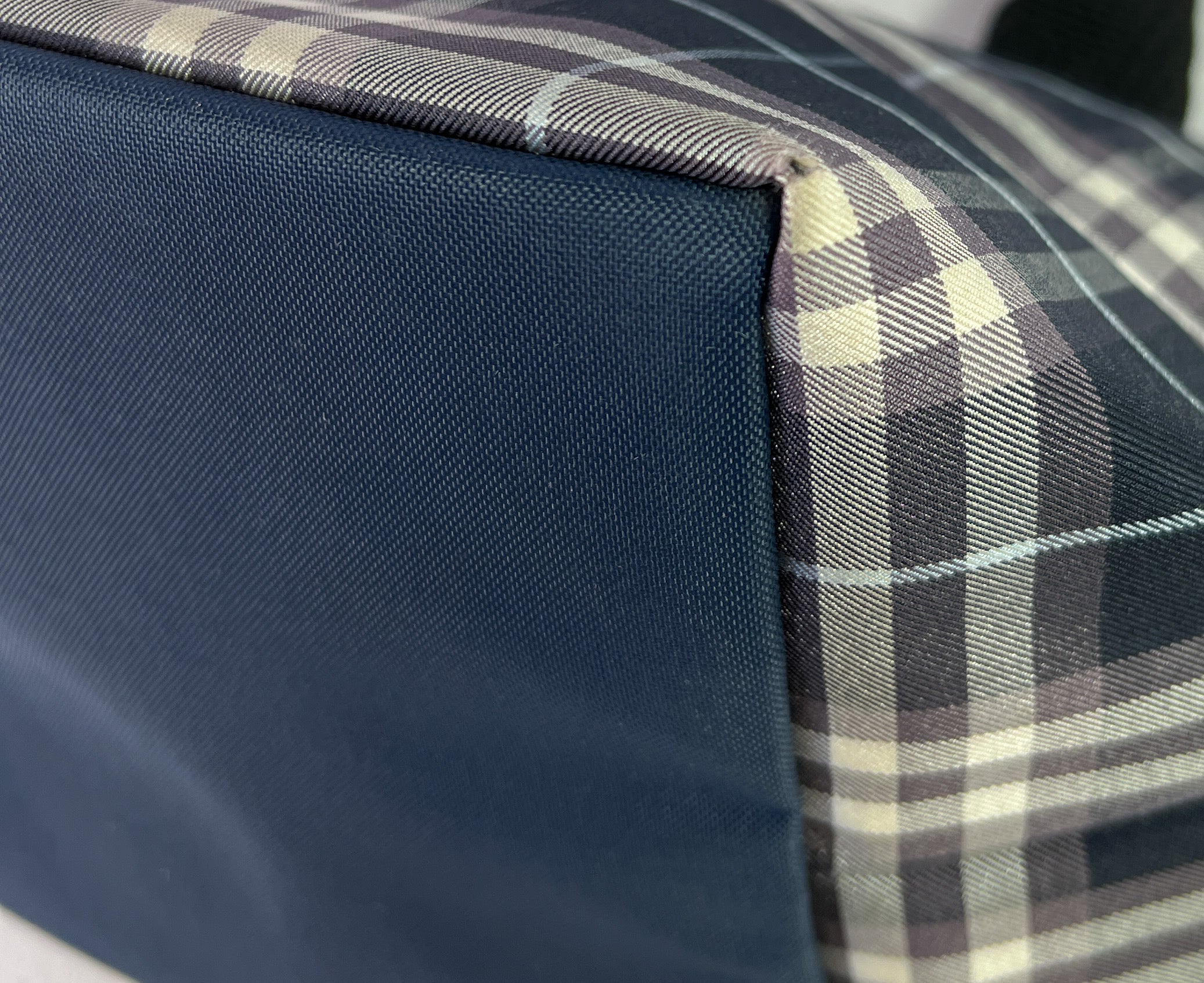 Burberry navy plaid vintage Blue Label tote