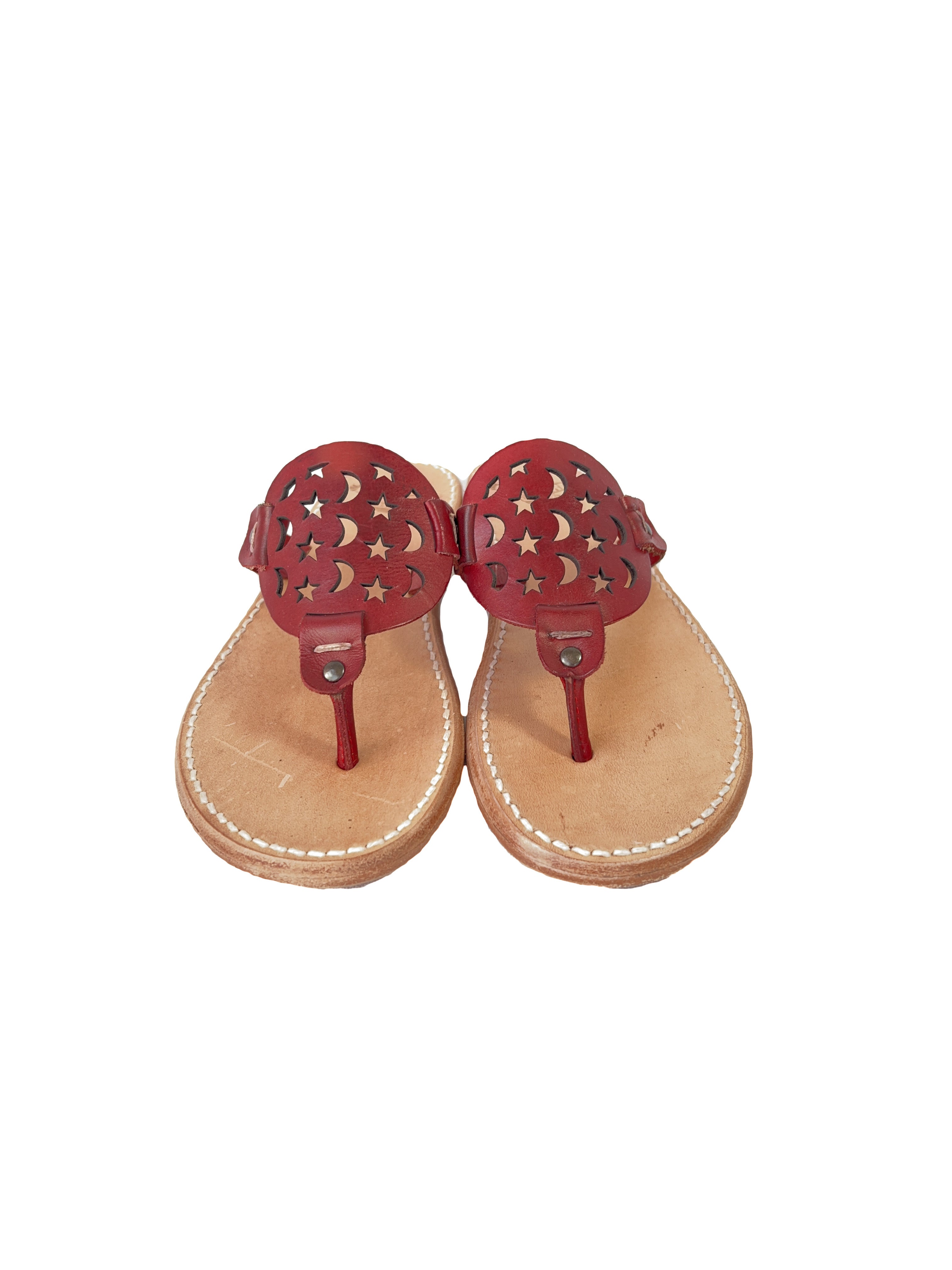 Freebird Vallarta red leather flip flops size 8 NEW