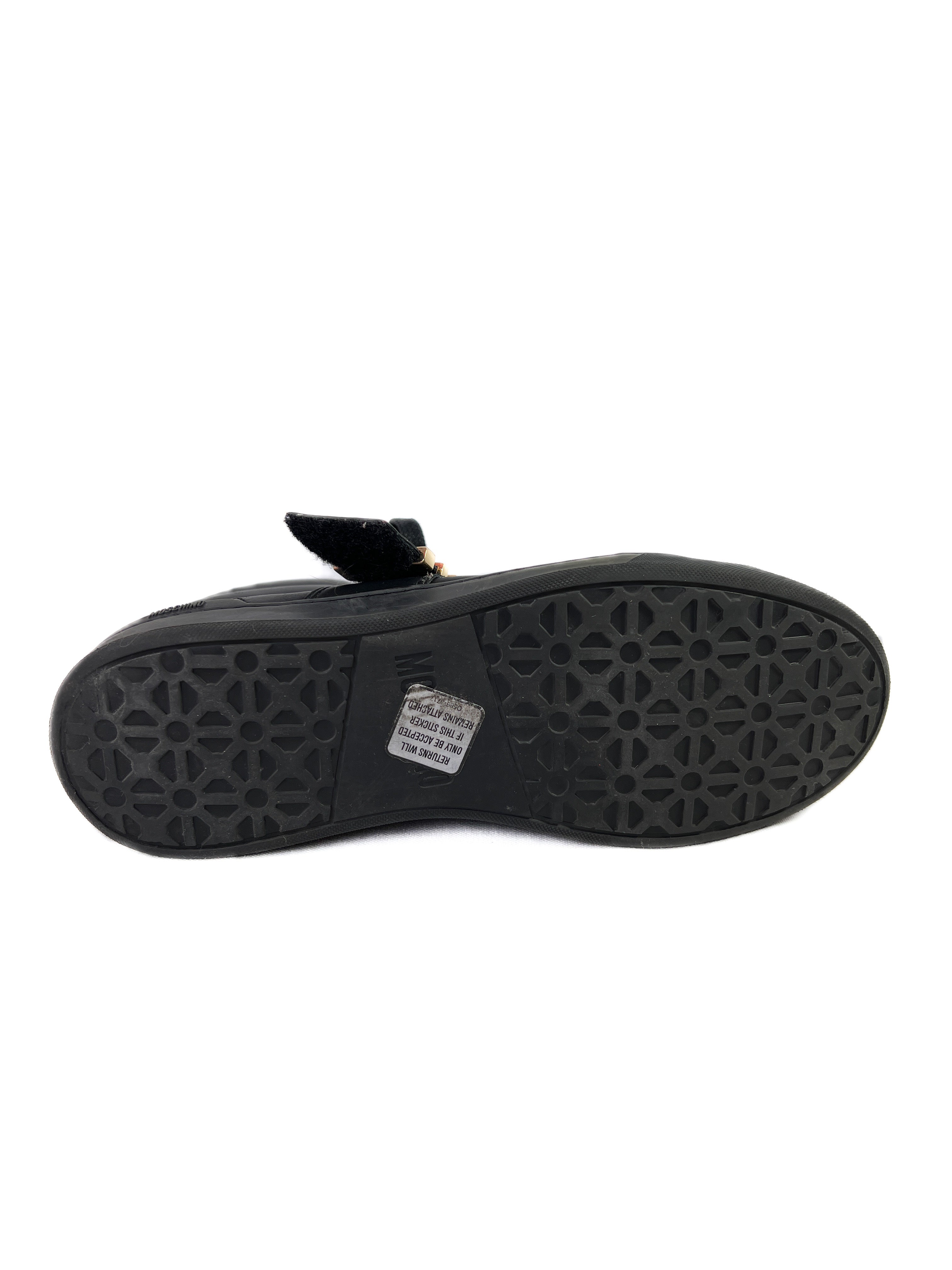 Moschino black leather high top sneakers size 40