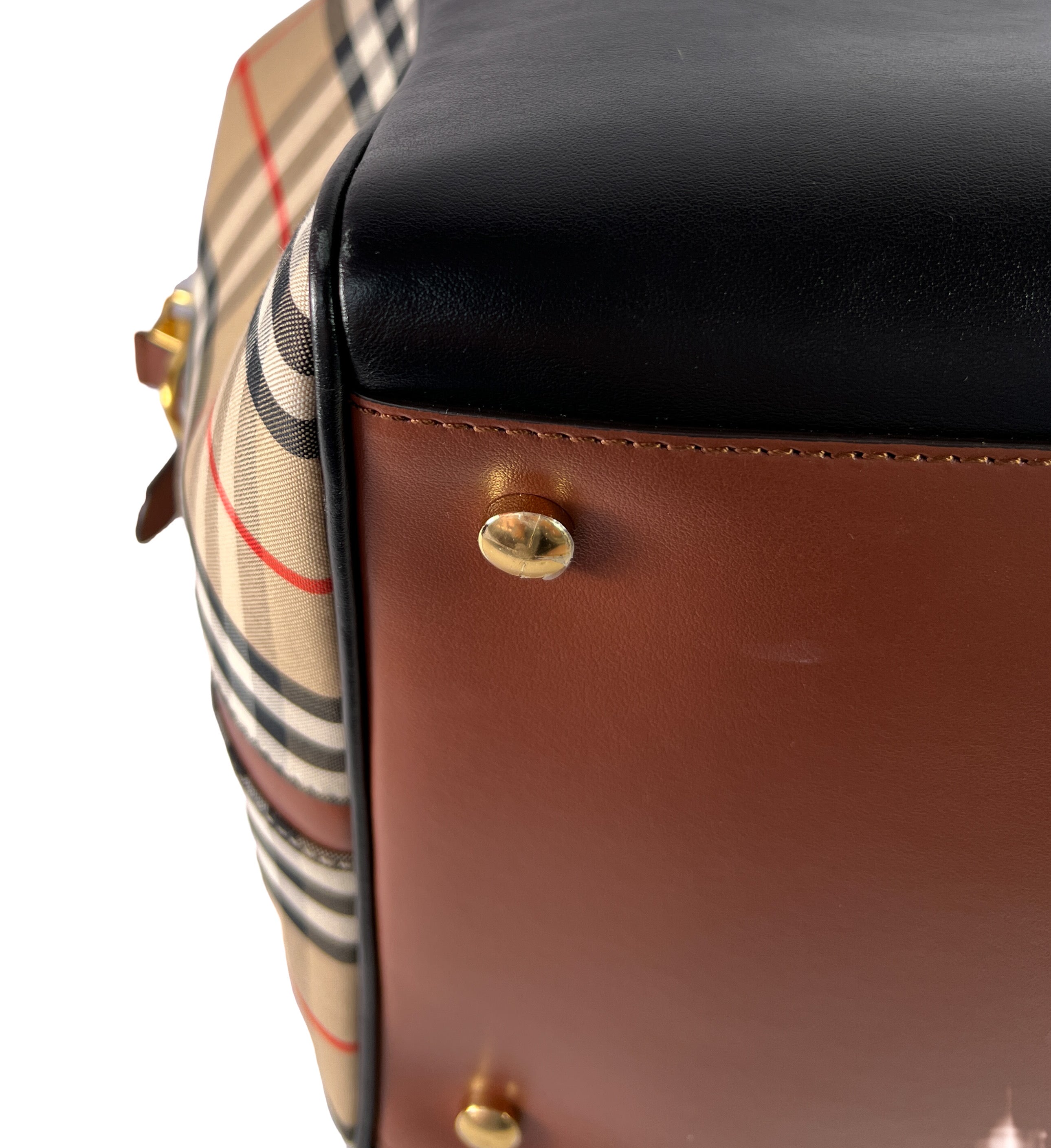 Burberry nova check cube satchel